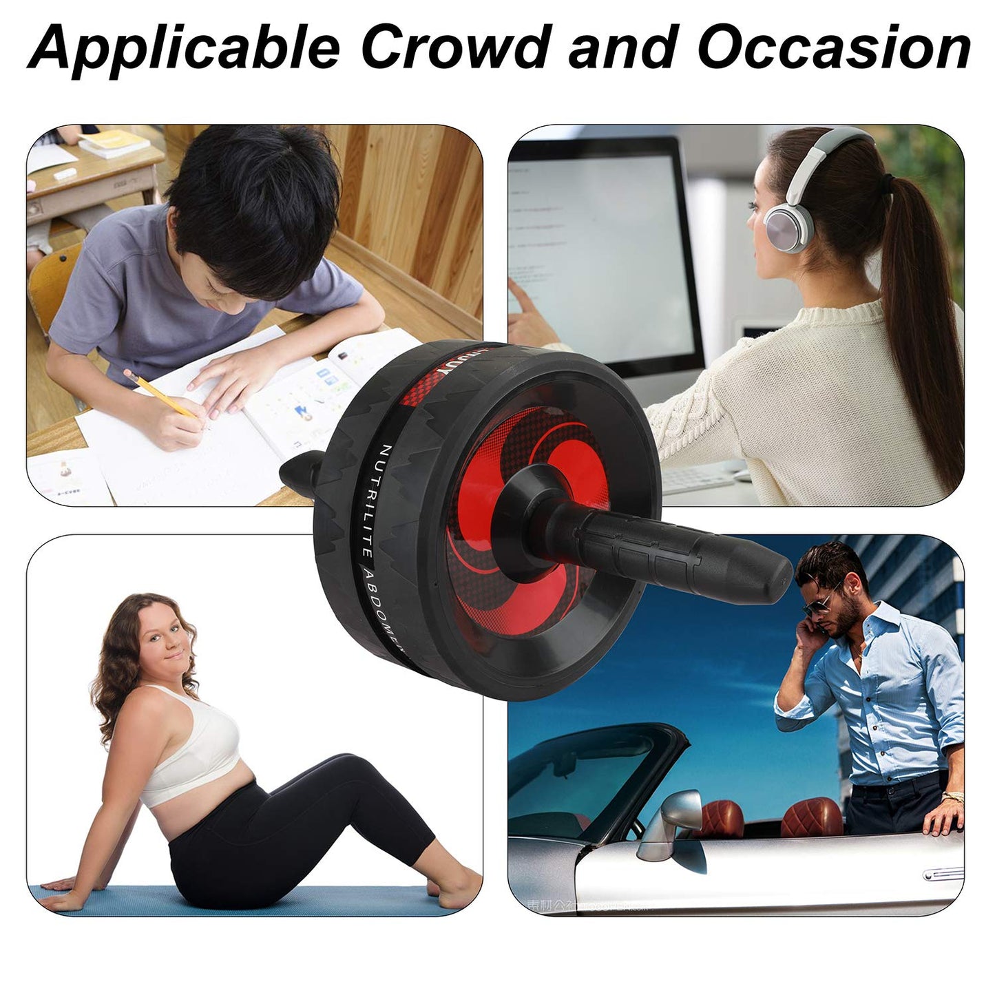 Abdominal Roller AB Roller Wheel Muscle Trainer for Arms Back Belly Central Body Shape Training Fitness Exercise Gym Accessory