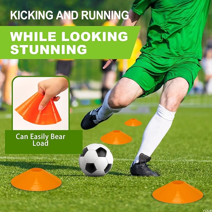 Ashsajkd(Set of 25/50/100 - Agility Soccer Cones with Carry Bag and for ï¼?Football Cones for TrainingFootball, Basketball, Coaching, Agility Cones for Indoor and Outdoor Games
