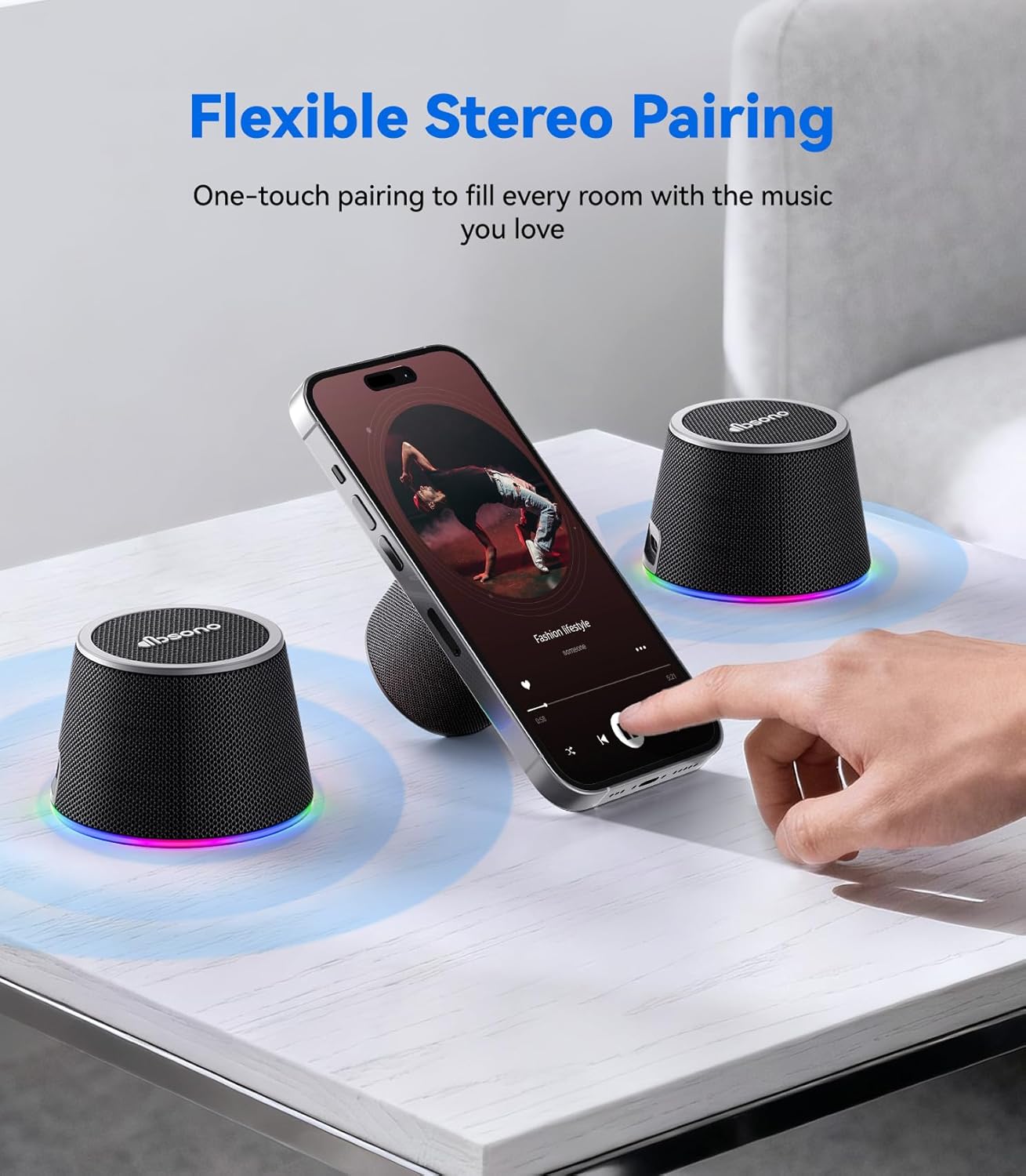 dbsono 3-in-1 Small Portable Bluetooth Speaker - Mother's Day & Graduation Gifts, Magnetic Phone Stand Speaker
