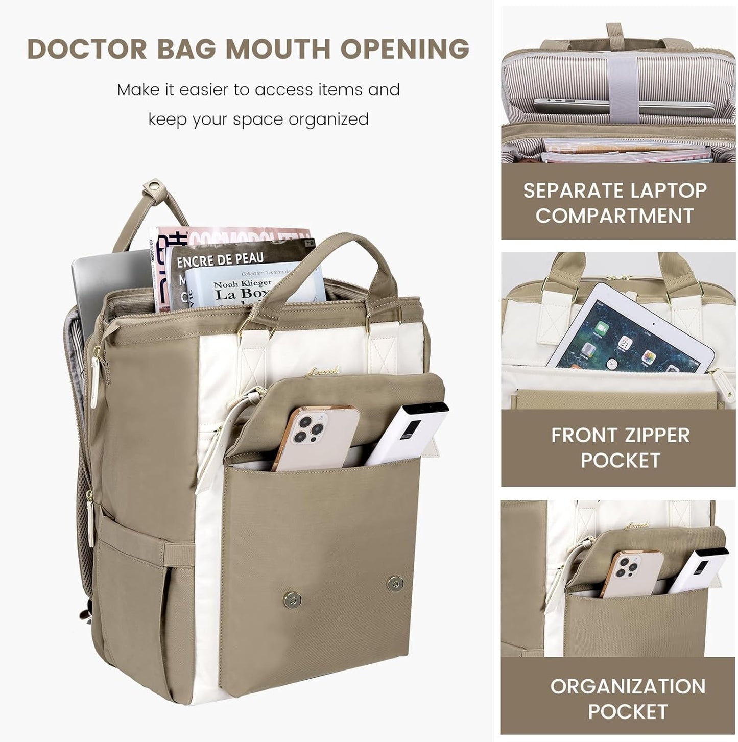 Backpack, 17.3 inch Daypack, LOVEVOOK Laptop Travel Bag with Laptop Compartment, Water Resistant Teacher Nurse Doctor