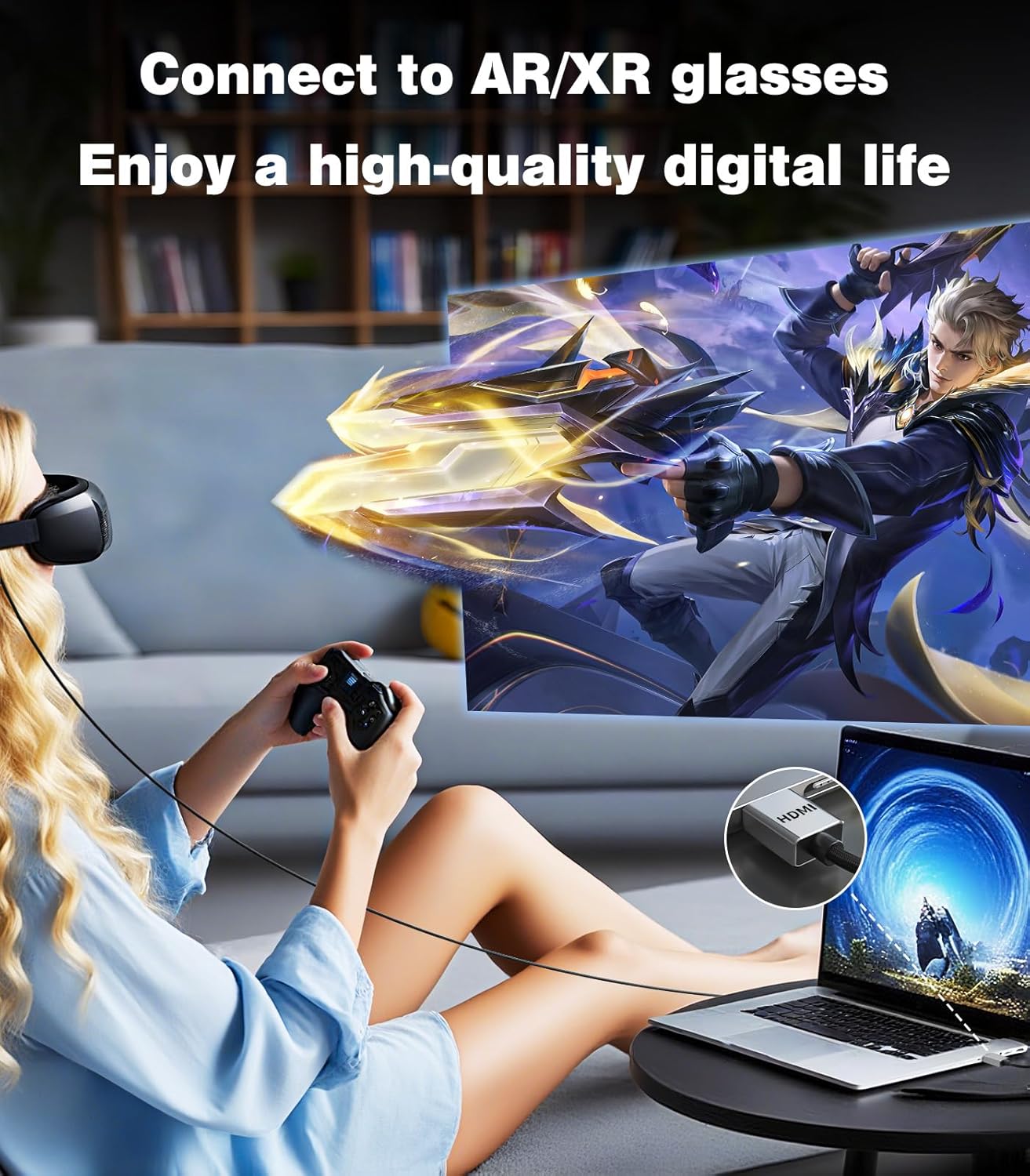 SWITCHFLUX Adapter,4K60Hz 2 2s,PS5,Switch,Xbox,Portable HDMI to USB C Uni-Directional HDMI (Source) to USB C (Display)