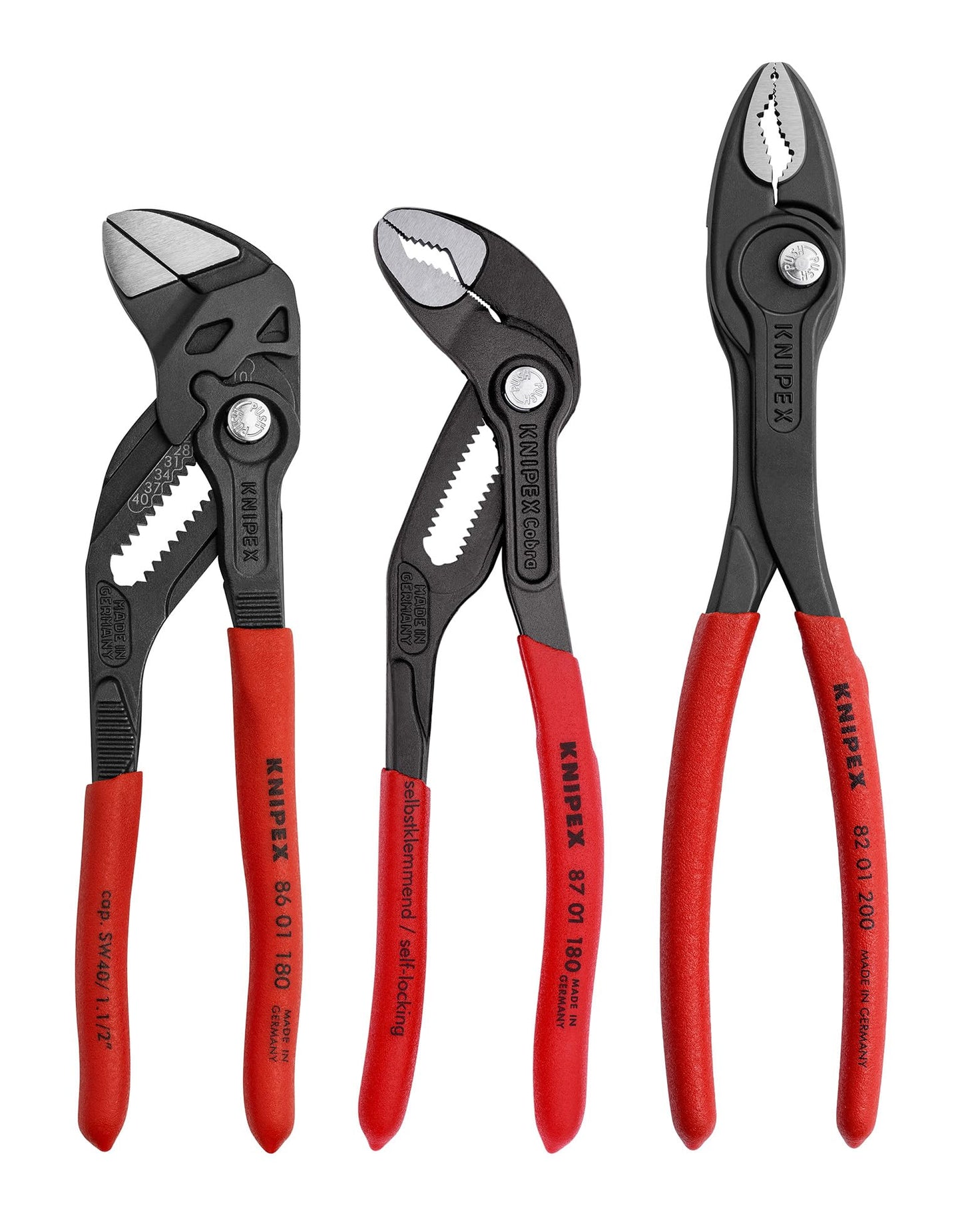 KNIPEX Tools 9K 00 80 156 US 3 Pc Pliers Set with Long Nose Pliers With Cutter (2611200), 8