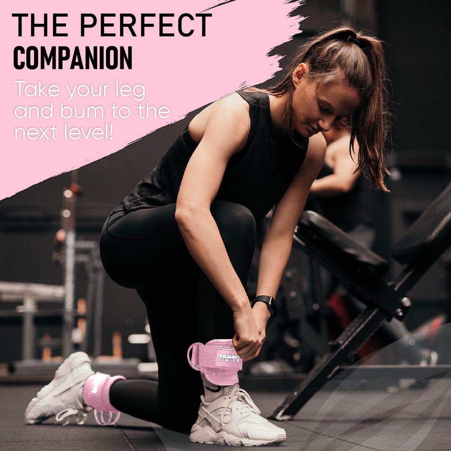 Pink Ankle Straps for Cable Machines Women - Cable Kick Back Ankle Cuffs for Cable Machine - Ankle Bands for Working Out - Tobilleras para Mujer Gym - Leg Cuffs for Gym Cable - Poleas para
