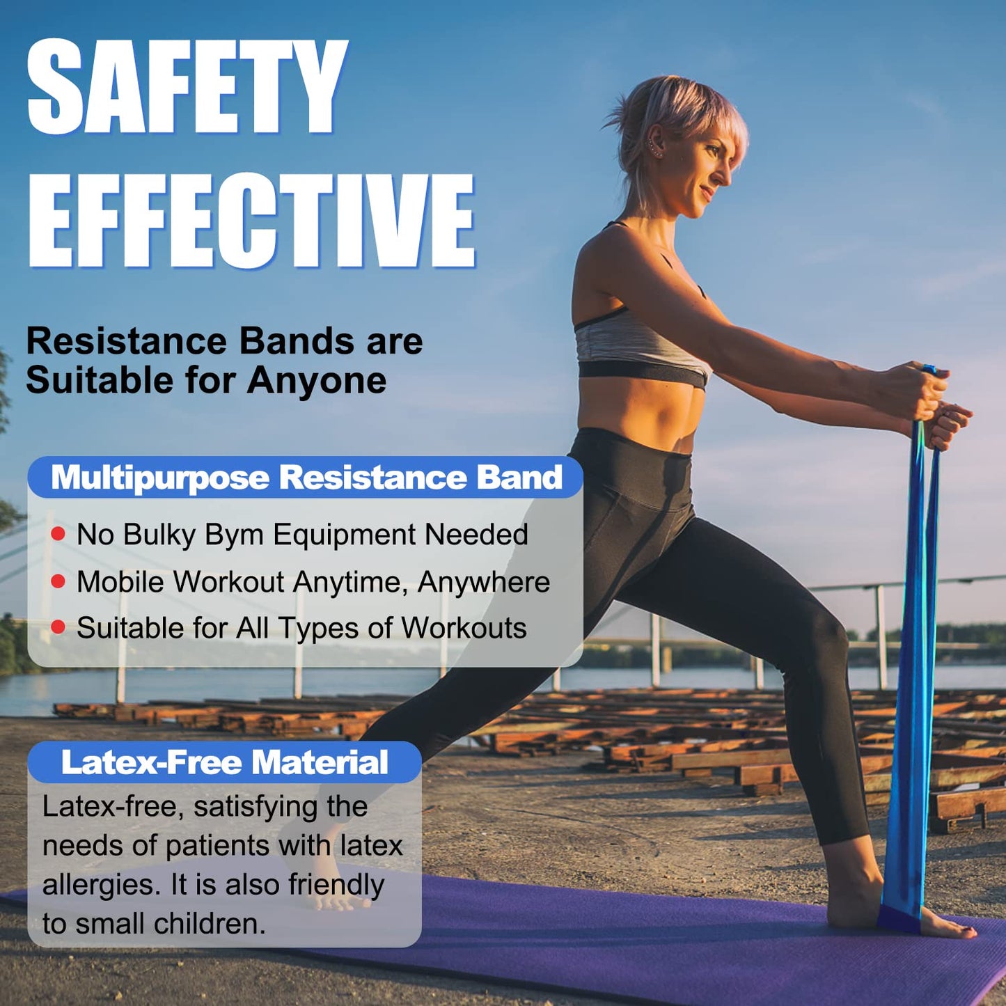 Resistance Bands Set, 3 Pack Latex Exercise Bands with Different Strengths,Elastic Bands for Upper & Lower Body & Core Exercise, Physical Therapy, Lower Pilates, Home Workouts, Rehab