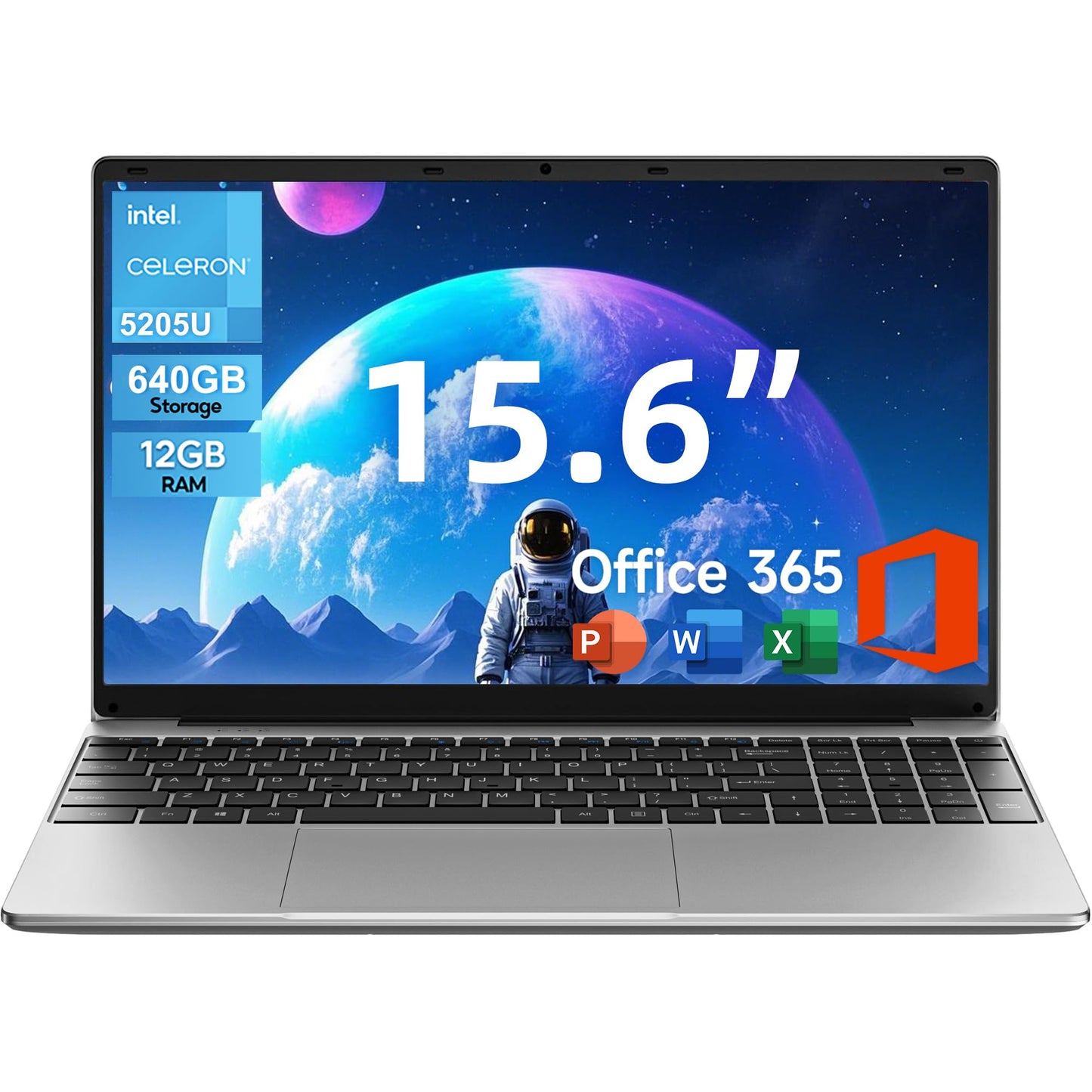 jumper 15.6" FHD Laptop, 12GB RAM 640GB Storage Expandable to 512GB,1 Year Office 365, Numeric Keyboard, HDMI, WiFi5, BT4.2,38Wh Battery, Windows 11 Laptop for Business and Student