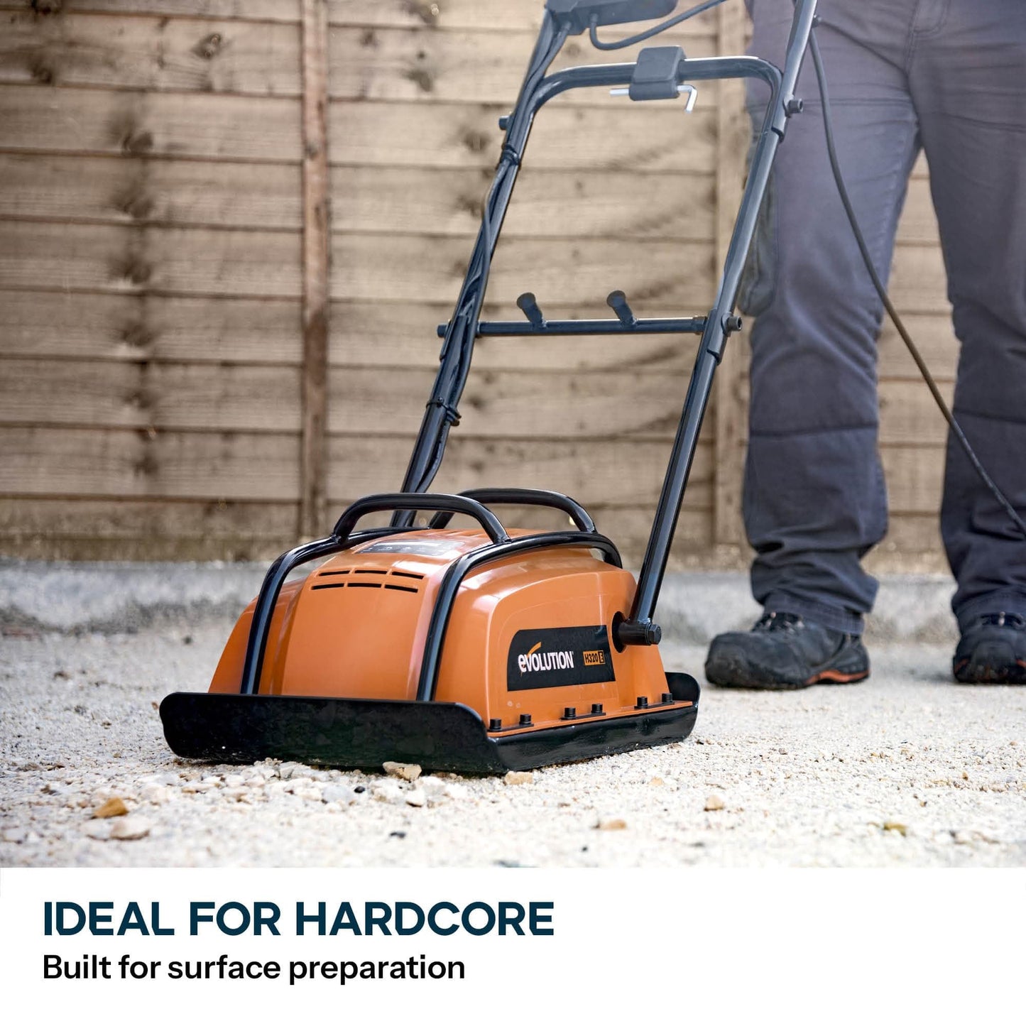 Evolution Hulk Electric Plate Compactor - Ideal For Levelling Pavement, Artificial Turf Ground Preparation, Patio, Blockwork, Sand, Soil & More