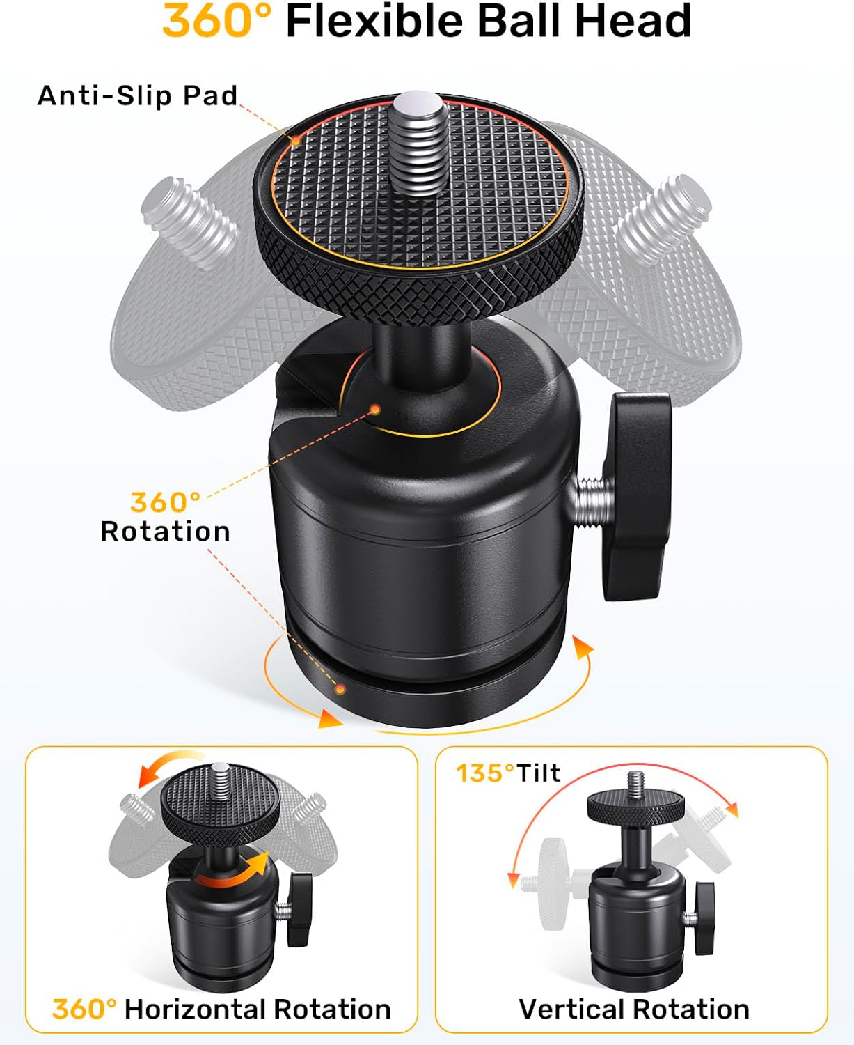 jidinung C922 C930e C920S C920 C615 C960 C920x 4K N60, 1/4" Upgraded Webcam Stand for Desk, Telescopic Webcam Tripod