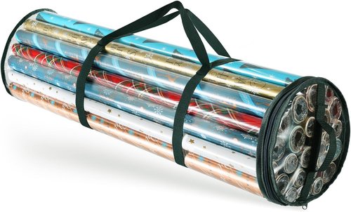Hearth & Harbor Wrapping Paper Storage Container - Tear-Proof Organizer Holds Up to 14 Rolls | Premium Clear Design