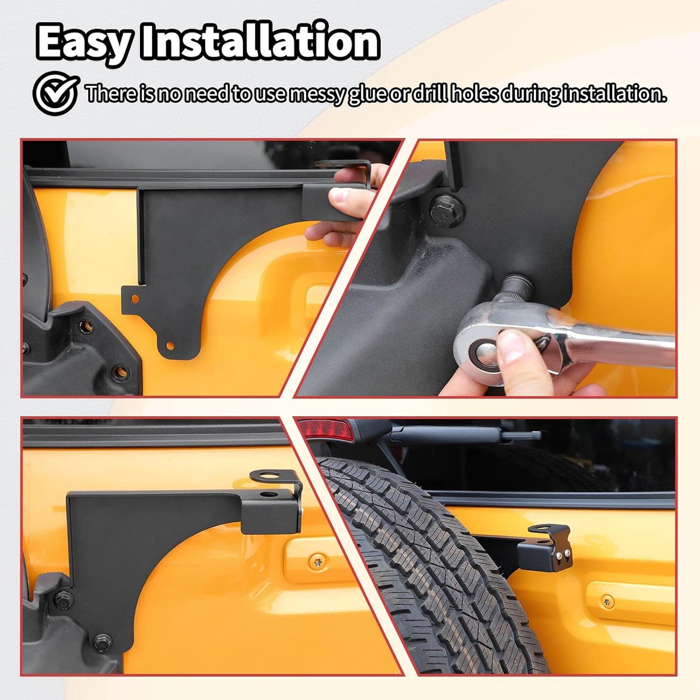 2021-2026+ JWWY Tailgate Antenna Base Mount Flag Bracket Holder Clamp Rear Door Antenna Mount Base Holder Fit for Ford
