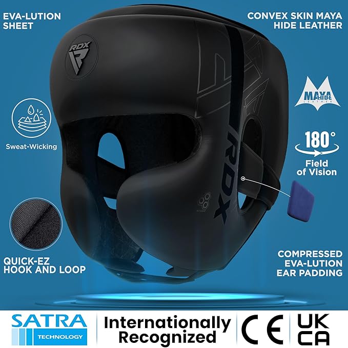 RDX Kids Boxing Headgear, MMA Training, Adjustable Padded Kara Muay Thai Juniors Head Gear, Kickboxing, Sparring, Martial Arts, Karate, Taekwondo Youth Girls Boys Helmet, Home Gym Workouts