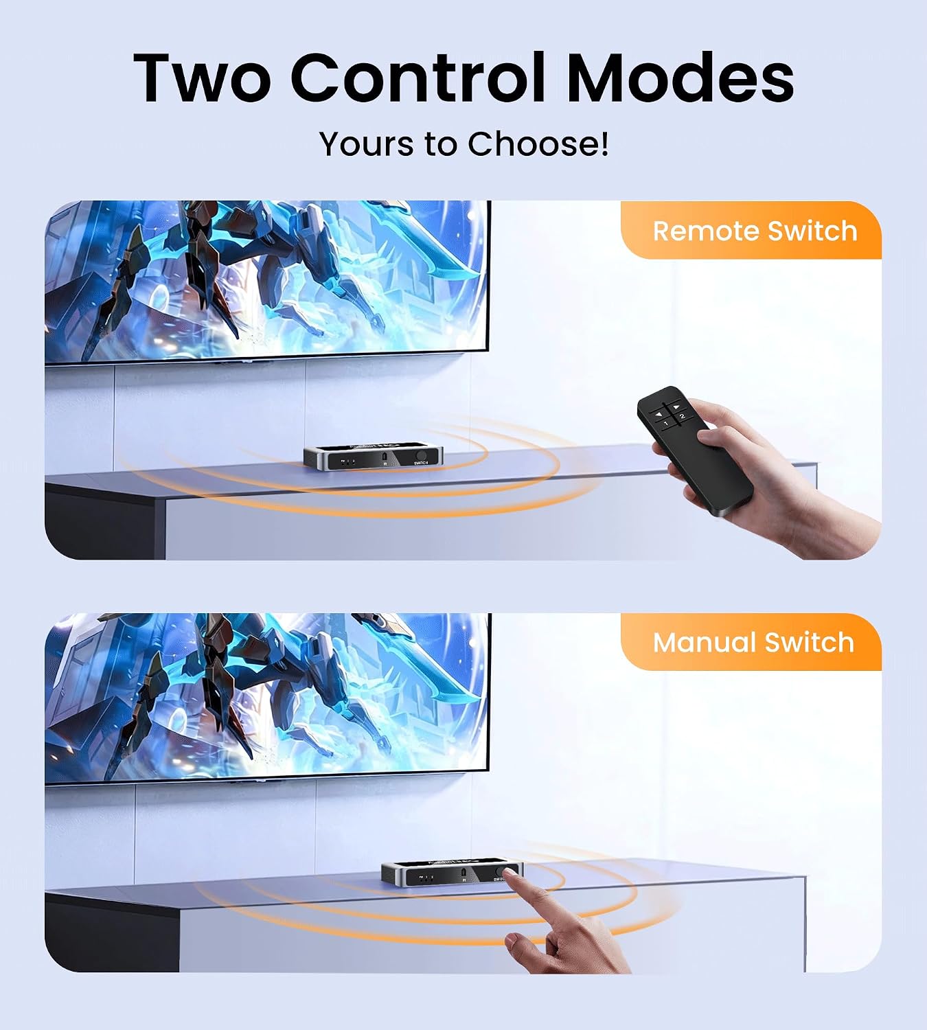 avedio links 8K 2.1 4K@120Hz 8K@60Hz, 2 1 2 1 PS5 HDMI Switch Bi-Directional in Out HDMI Switcher with Remote, Aluminum