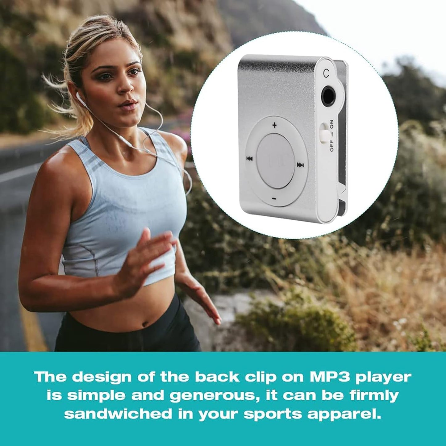 Zopsc-1 Mp3 Mp3 Lightweight Back Clip Player,Portable Mini Player Backclip Lossless Sound Music Player for Running