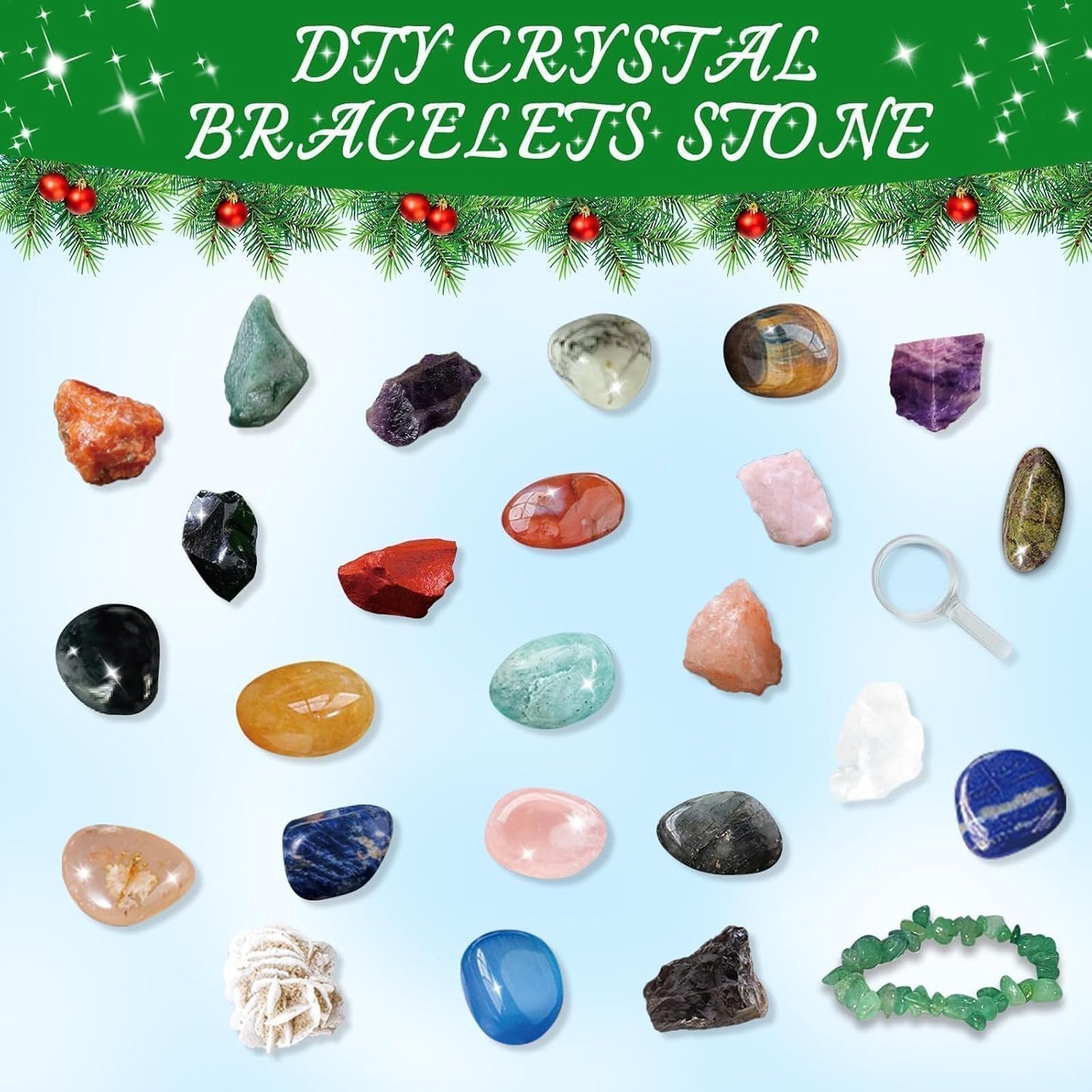 Rock Collection Advent Calendar 2025 - 24 Days of Gemstones & Fossils | Perfect Kids' Birthday Gift