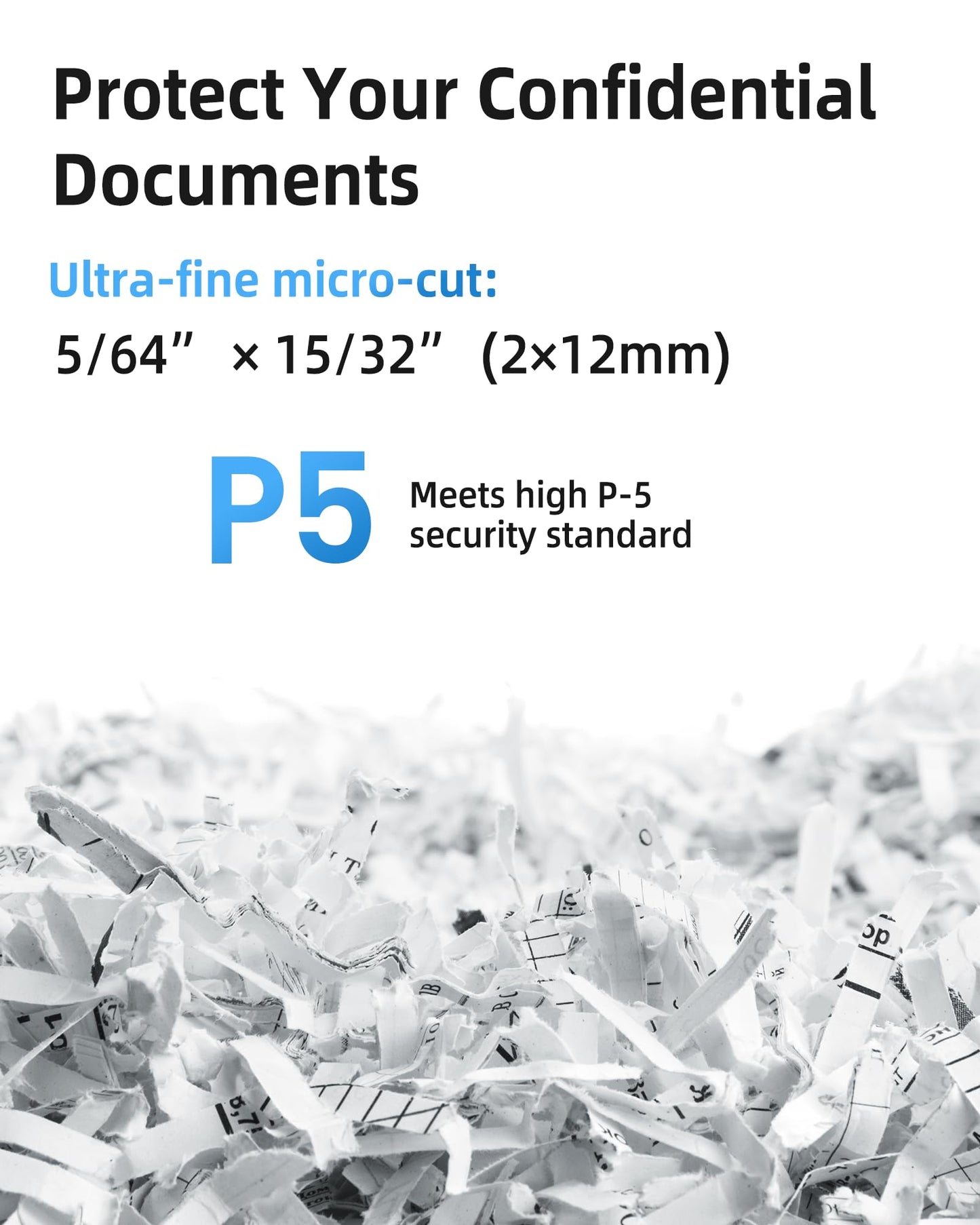 Locksworth 200-Sheet Micro Cut Shredder for Home Office, 8.5 Gallons Bin P-5 High Security Shredders for Paper, CD, Credit Card, Staple, Clip, Heavy Duty Commercial Paper Shredder with Casters