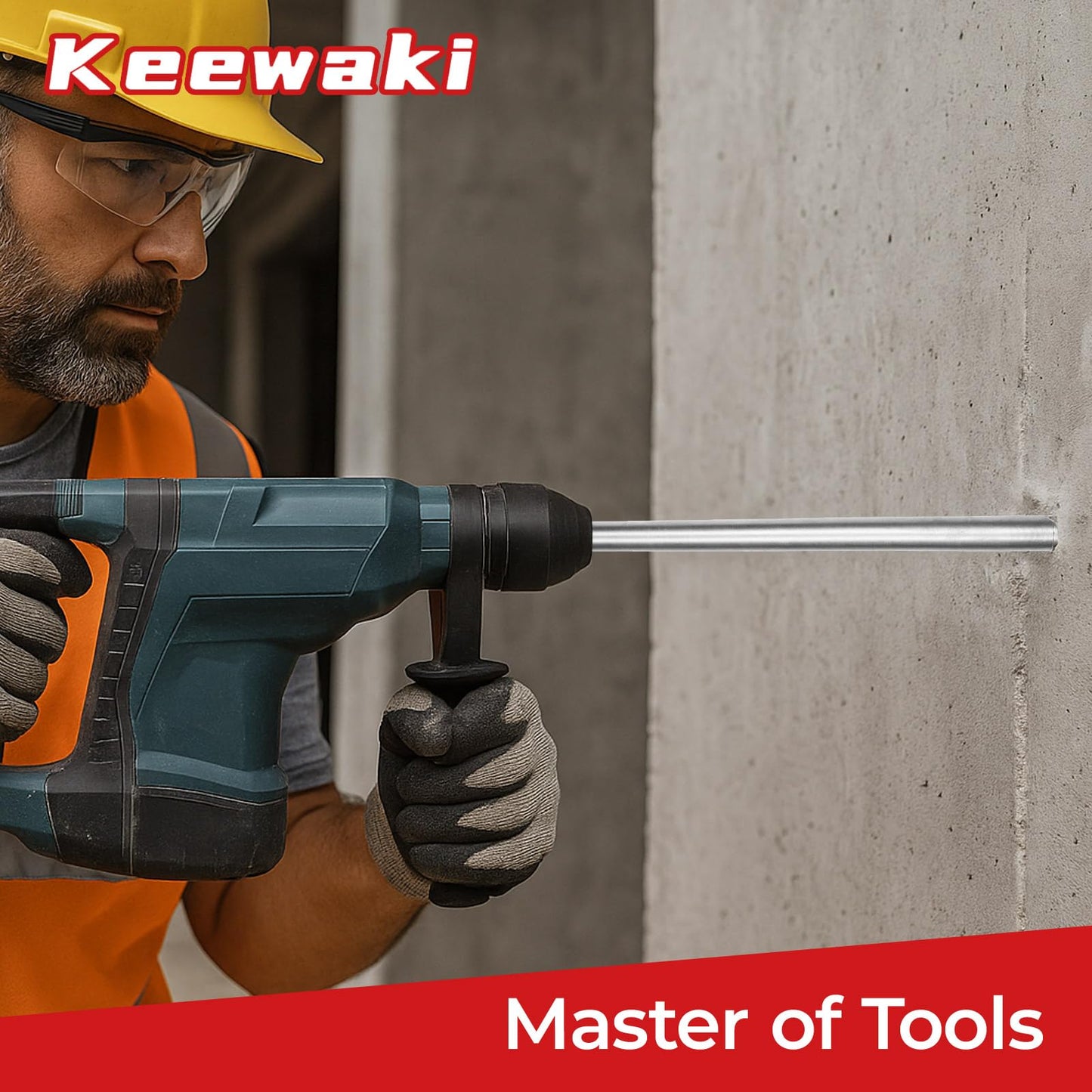 Keewaki Breakthrough Bit – SDS-max Thru-Hole Rotary Hammer Bit, 3-1/8"x24", Heavy-Duty Concrete Core Bit for Masonry and Brick, Includes Storage Tube