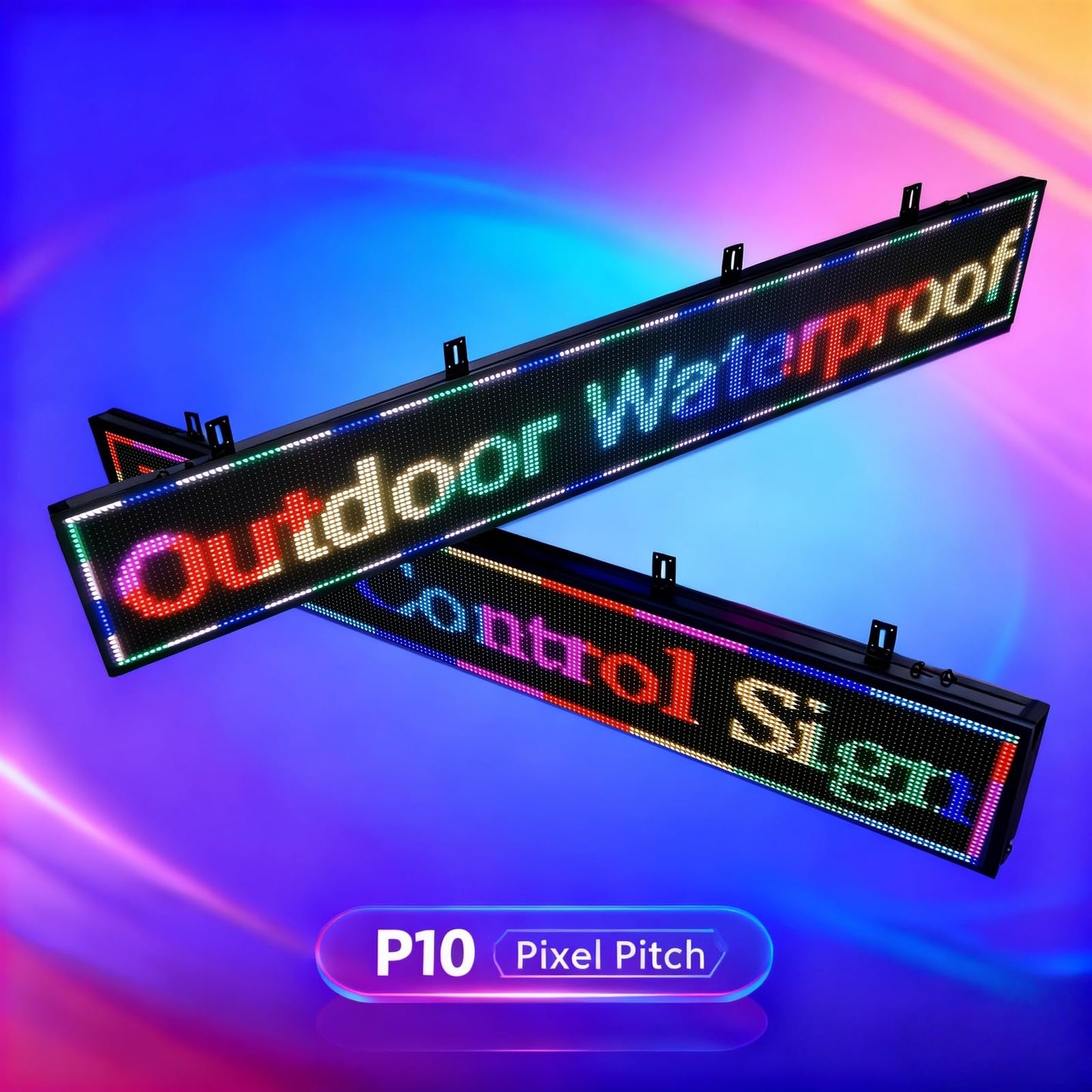 Outdoor P10 LED Scrolling Programmable Sign 77"x14", Bright High Visibility Digital Led Signage Displays, Message Signs for Business, Restaurant, Window Shop