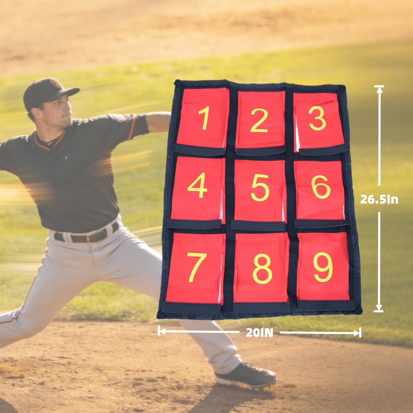 Strike Zone Target for Baseball Softball,Waterproof &Adjustable Baseball Softball Pitching Target Net with Numbered,Practice Throwing and Hitting with Accuracy for Various Age