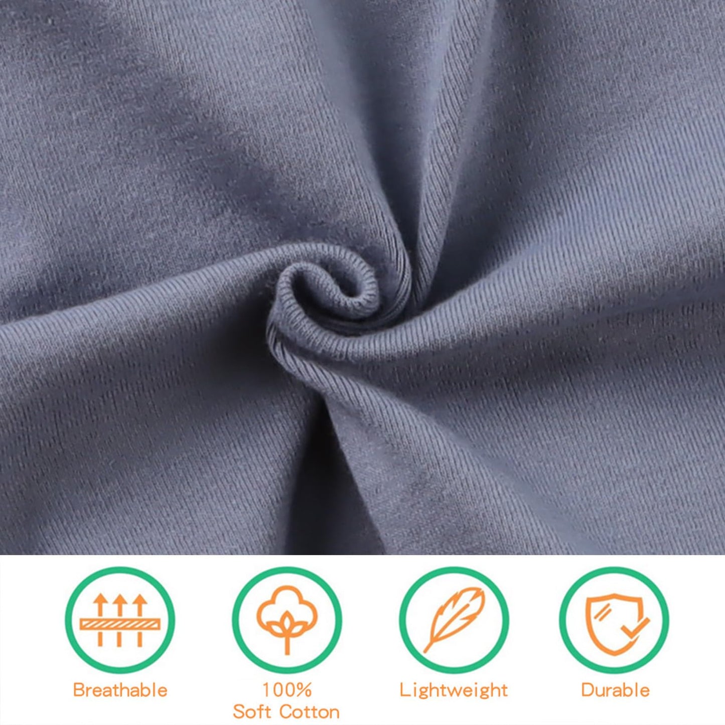 PESAAT Cotton Baby Swaddle Hat Set Newborn Infant Hats Receiving Blankets for Baby Boys Girls (0-6 Months, Haze Blue)