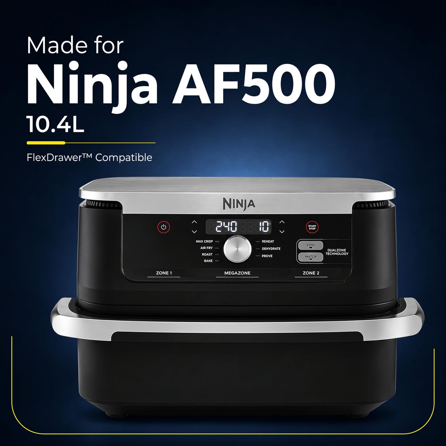 11 QT Premium Silicone Liner | 11QT Air Fryer Liners | Specifically Made for Ninja AD350CO | Ninja Foodi 11 Quart 7-in-1 MegaZone XL FlexBasket Liner | 1PC