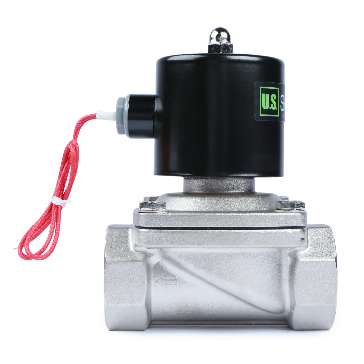 U.S. Solid 1-1/2" Solenoid Valve - 12V DC Stainless Steel Electric Solenoid Valve, Normally Closed, Viton Seal