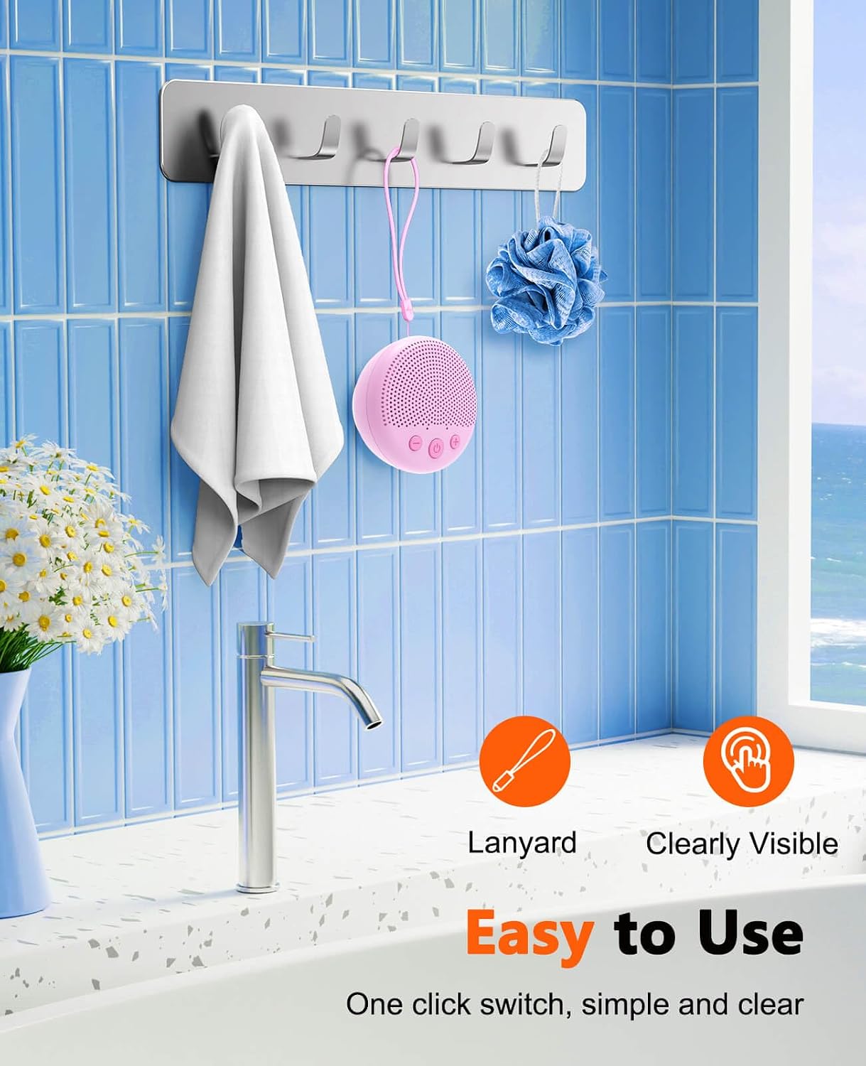 LENRUE Shower Speaker, Bluetooth Waterproof Speaker Wireless, Portable Speakers with Clear Loud Sound, Suction Cup