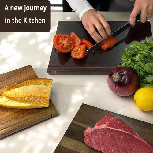 Cutting Board Book Set with Stand for Kitchen 3-Piece Acacia Wood Cutting Board Set That Looks Like Books for Vegetables, Cheese, Bread & Meat, Decorative Chopping Board Gift Set