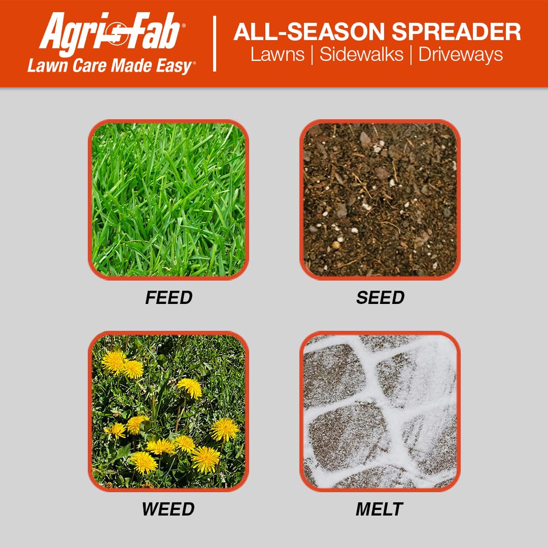 Agri-Fab 45-0614 130 lb. Push Lawn & Garden Broadcast Spreader for Seed,Fertilizer,Salt,Ice Melt; Walk Behind with Easy to use Flow Control Lever