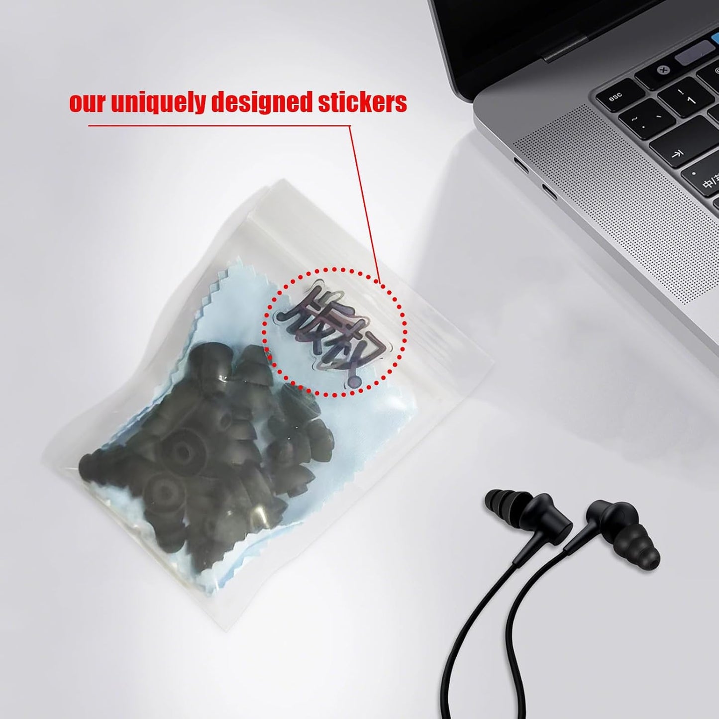 N&P 9 3.8mm Earbud Tips Earbud Covers Triple Flange Ear Tip, Pairs S/M/L Size Triple Flange Noise Isolate Silicone