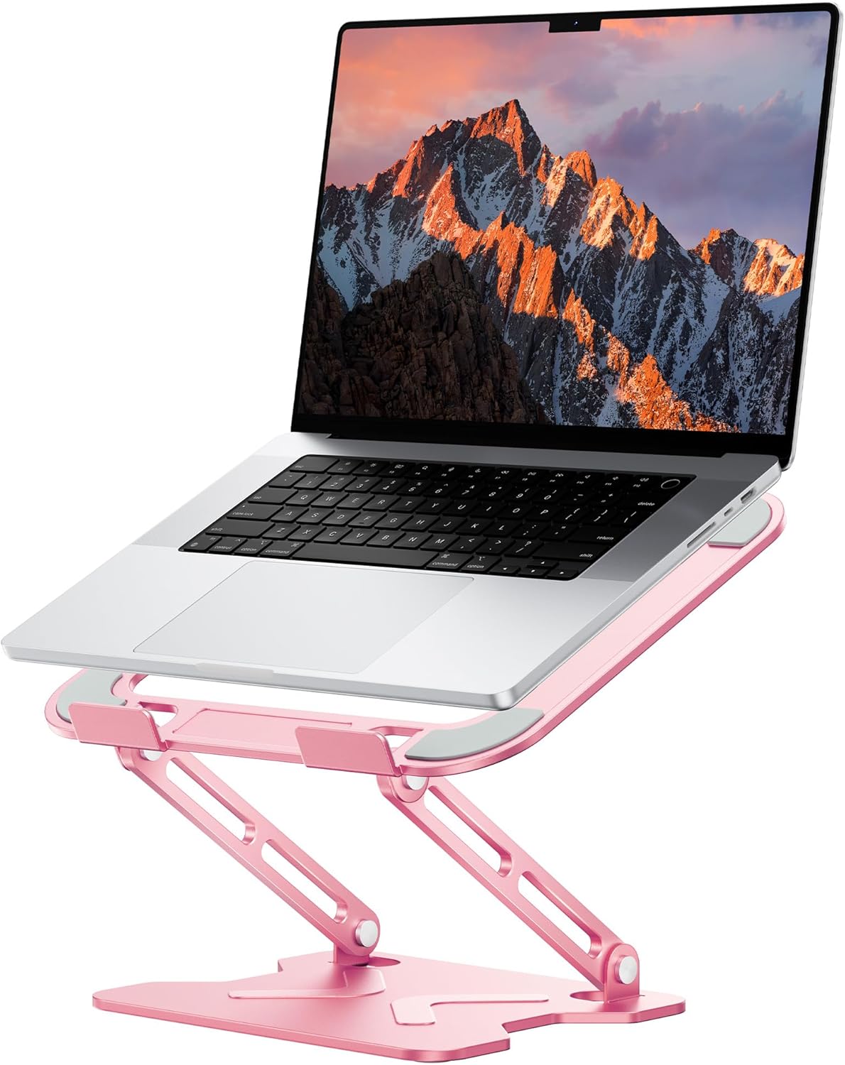 JCZT 10-16'' Adjustable Laptop Stand for Desk, Metal Foldable Laptop Riser, Portable Laptop Holder Mount, Ventilated