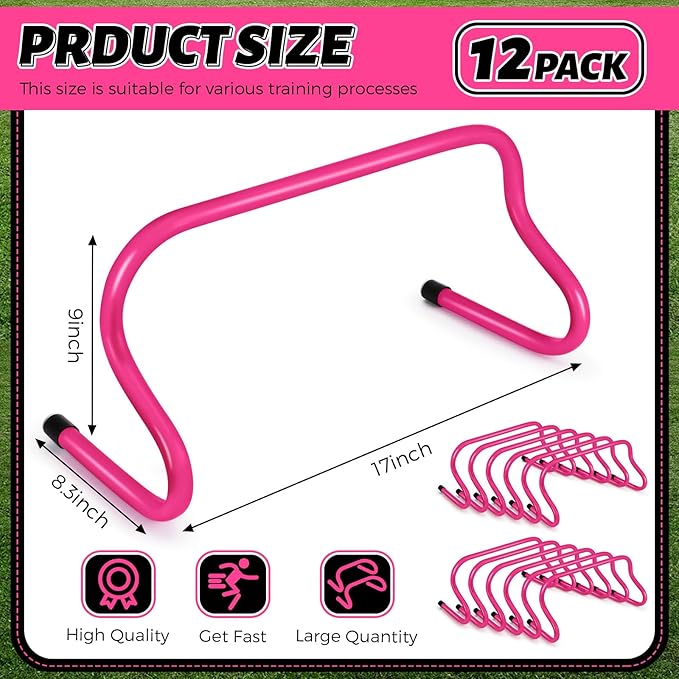 Wettarn 12 Pcs 9" Speed Training Agility Hurdles for Athletes Reliable Training Hurdle Plyometric and All Purpose Practice Equipment for Soccer Basketball Football