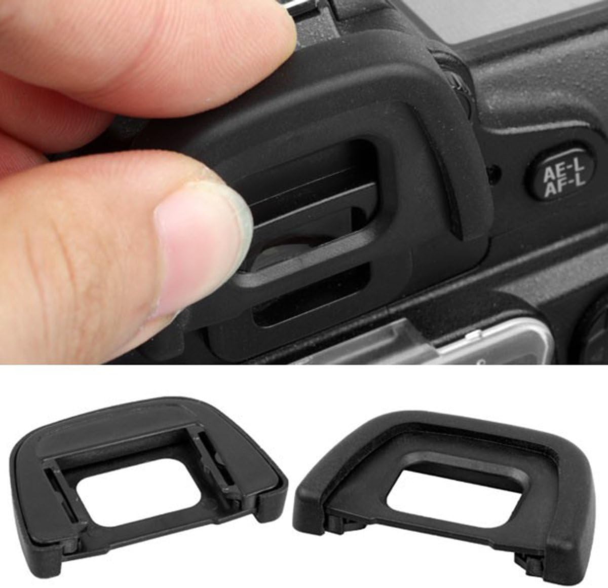 TUYUNG [2 Pack] DK-23 D7100 D7200 D300 D300s CEARI Rubber Eyecup Eyepiece Viewfinder for Nikon DSLR Camera + Microfiber