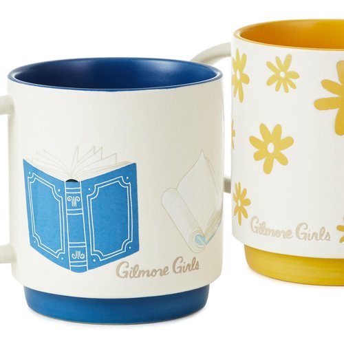 Hallmark Gilmore Girls Mug Set (Lorelai and Rory) Set of 2 Stacking Mugs, Mom Gift for Mother's Day