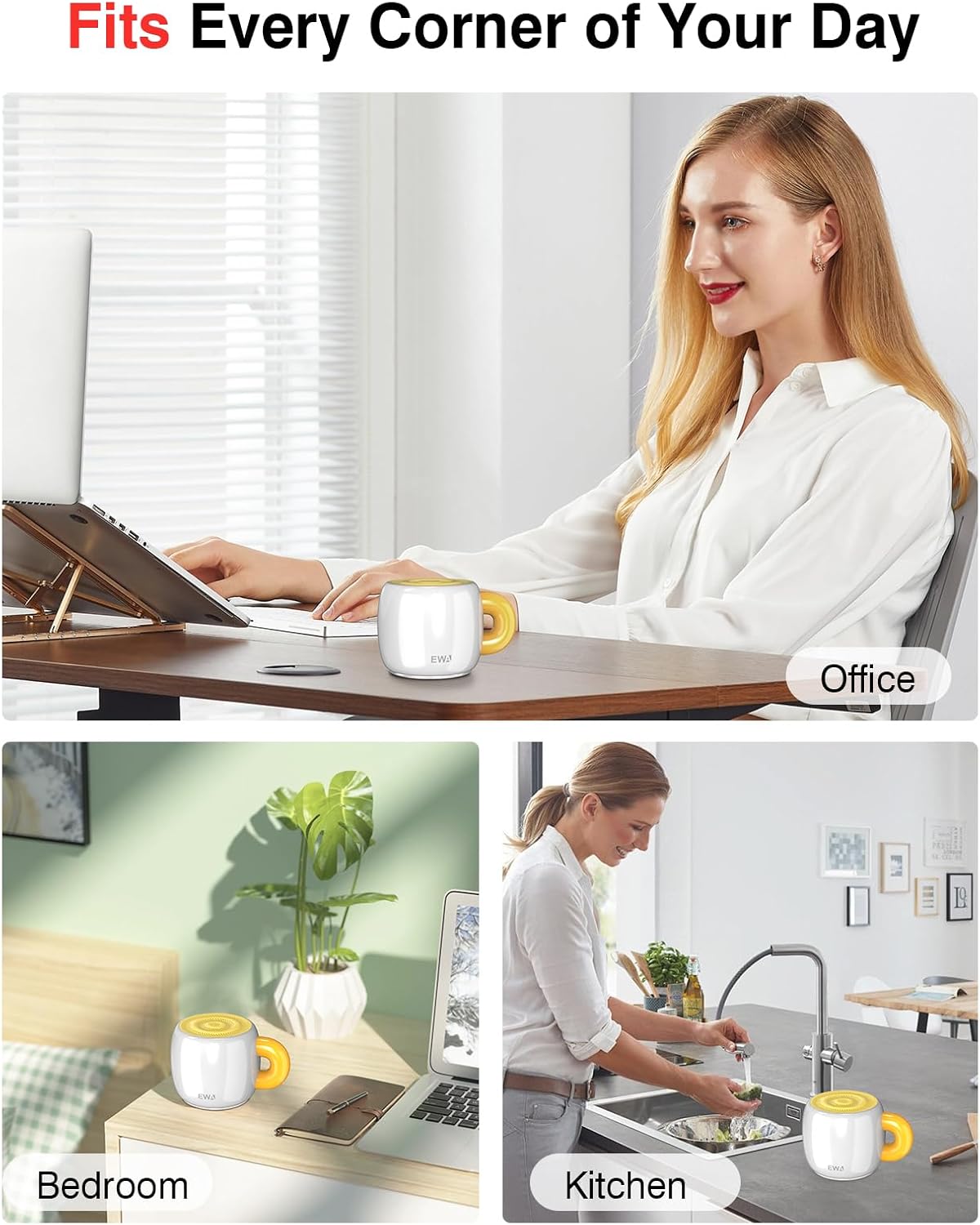 EWA IP67 A163 Bluetooth Speaker, Mini Portable Bluetooth Speaker with Creative Cup-Shaped Design, Waterproof, Loud