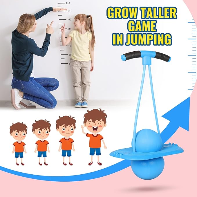 FAHKNS Pogo Ball for Kids - Sturdy Pogo Stick Alternative，Jumping Toy for Ages 4-12 with Handle，Safe Hopper Ball for Outdoor Play, Boys & Girls