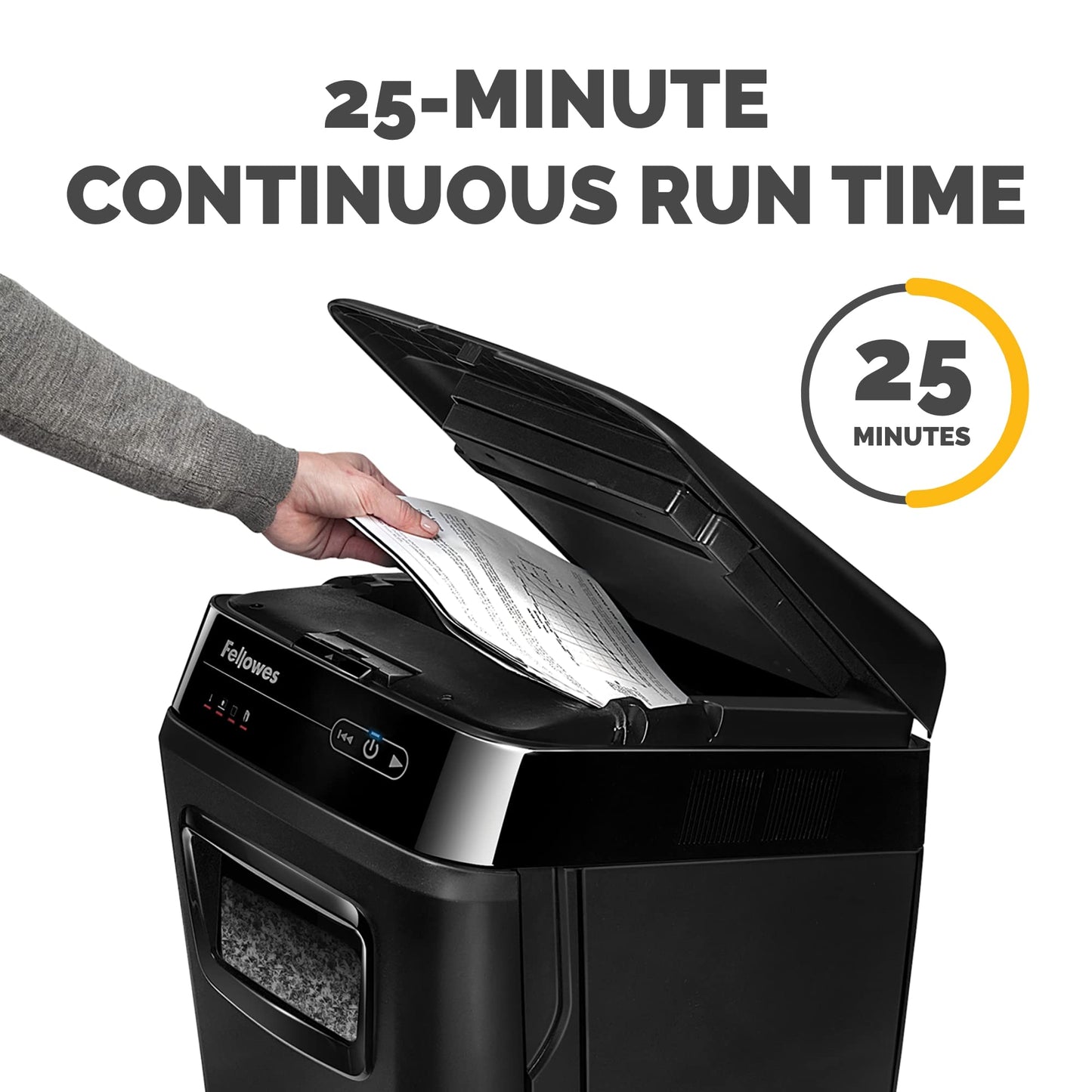 Fellowes AutoMax 200M Micro-Cut Auto Feed 2-in-1 Office Shredder with Auto Feed 200-Sheet Capacity (4656201)