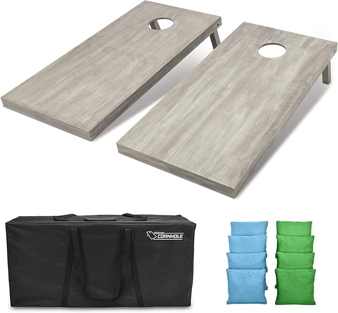 GoSports 4 ft x 2 ft Regulation Size Wooden Cornhole Boards Set - Includes Carrying Case and Bean Bags (Choose Your Colors) Over 100 Color Combinations