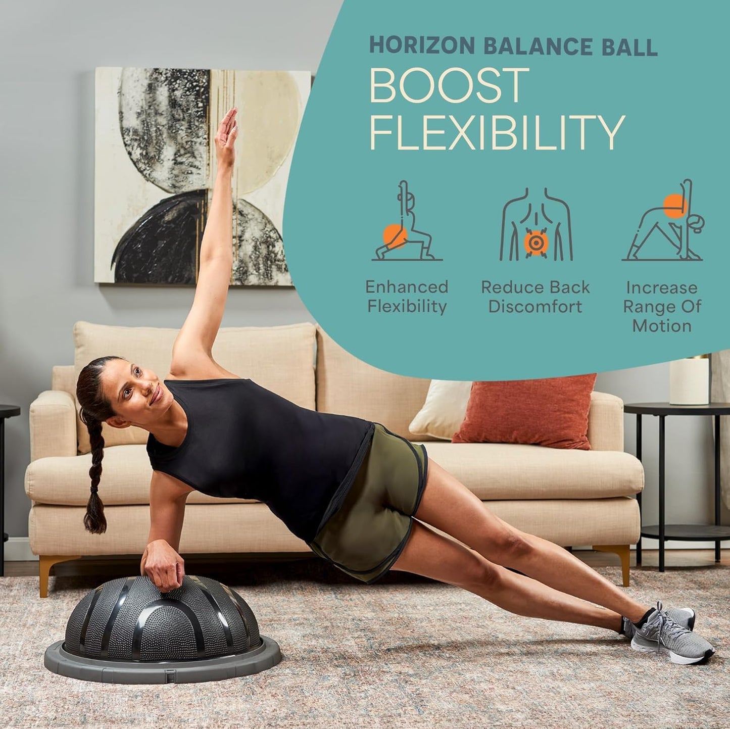 LifePro Horizon Half Balance Ball Trainer with 440 lb Capacity | Stability Ball for Home Gym & Physical Therapy | Full-Body Training Equipment for Core Strengthening