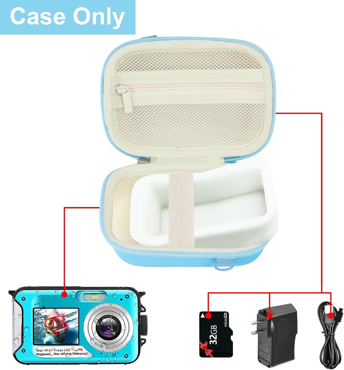 2.7K 48 Leayjeen underwater camera case Compatible with YISENCE/HICSHON Waterproof Digital Camera Underwater Camera