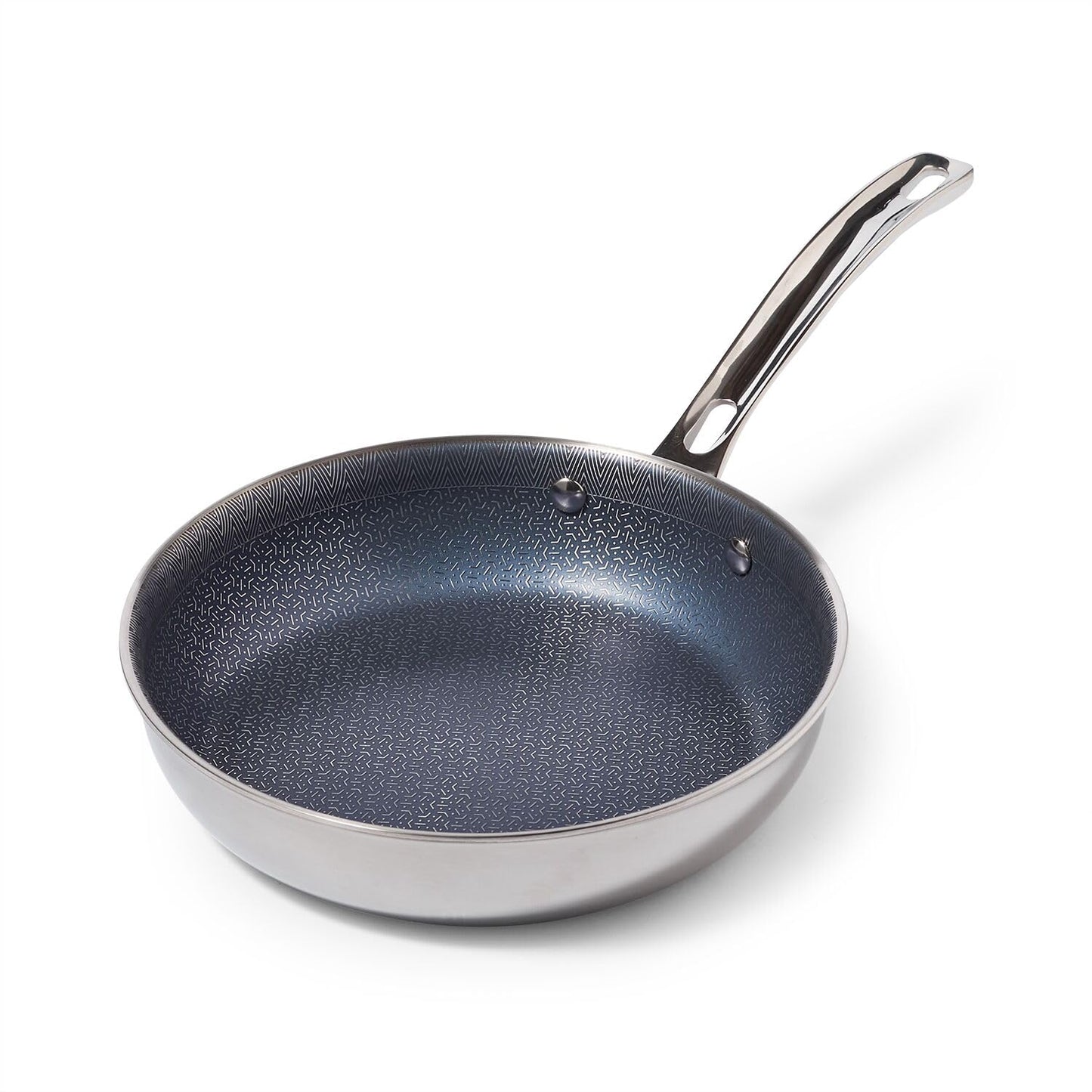 Viking 3-Ply Non Stick Frying Pan, 8 Inch Hybrid Plus Stainless Steel Kitchen Cookware, Silver
