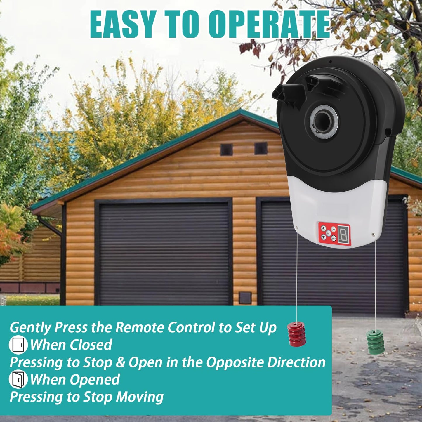 Automatic Roll Up Door Opener,Commerial Garage Roller Door Opener, Powerful 800N Motor Roller Door Opener for Garage Warehouse Store Barn Farm-Not Fit Flap