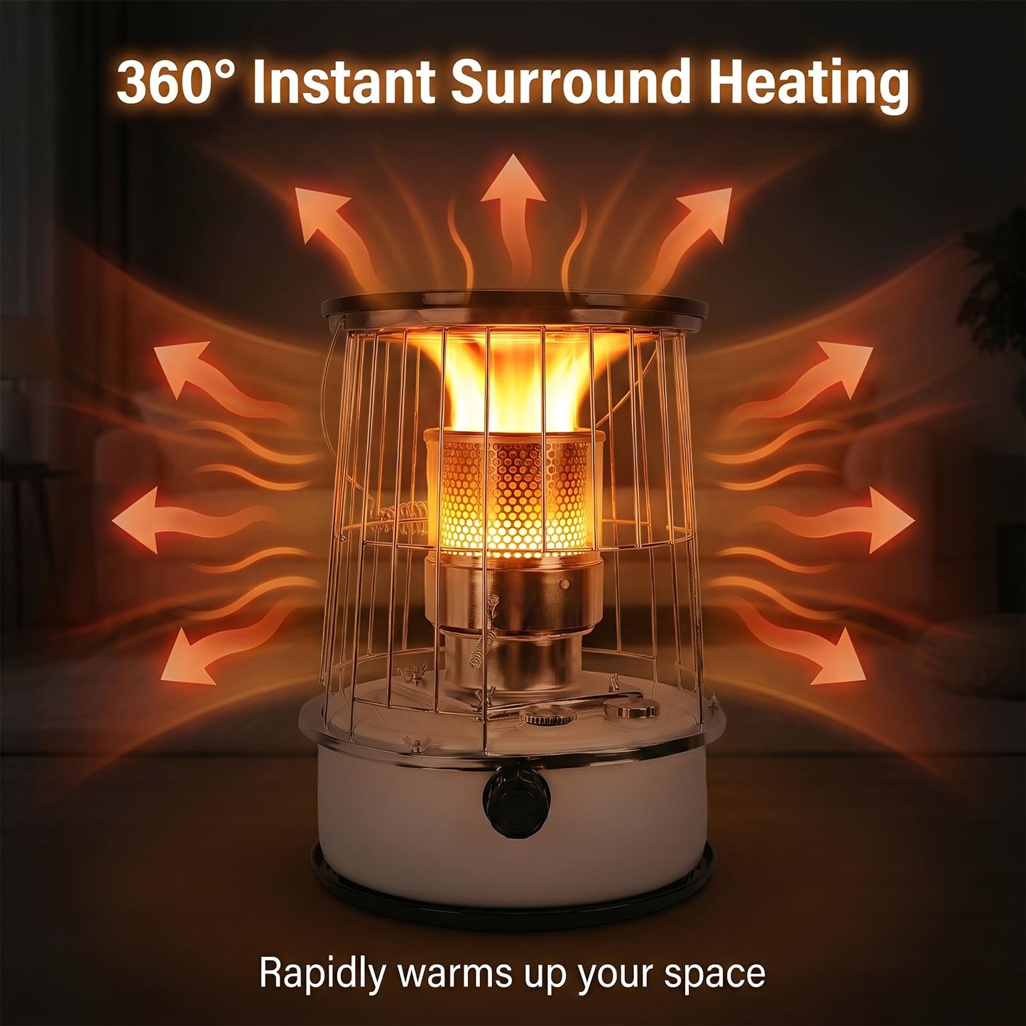 Vikye Indoor Kerosene Heater, 12000 BTU Non Electric Heater 6L Capacity with Tipping Protection,20H Runtime, for Indoor Outdoor Garage Camping