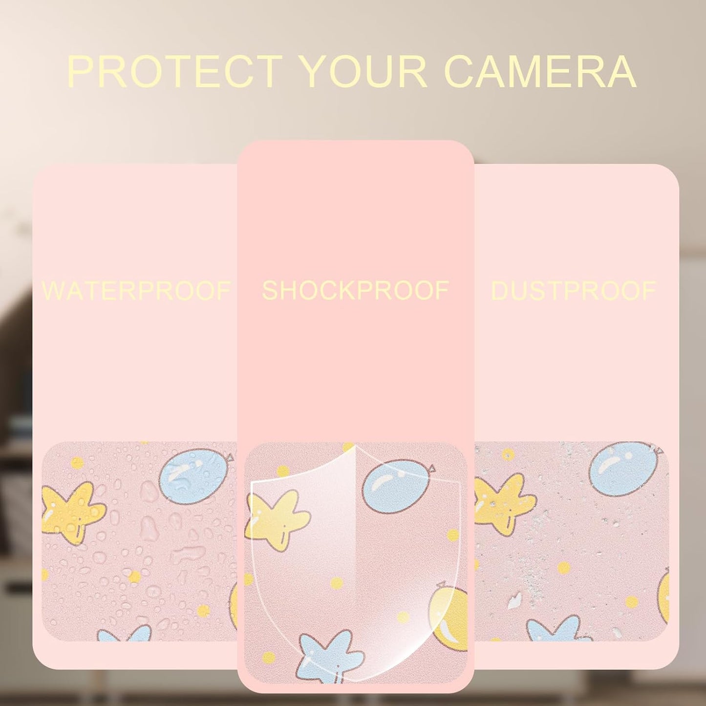 Kids Instant Print Camera Case Compatible with Dylanto/Gofunly/DUDUDRAGON/ESOXOFFORE Kids Camera, Prints Paper Water