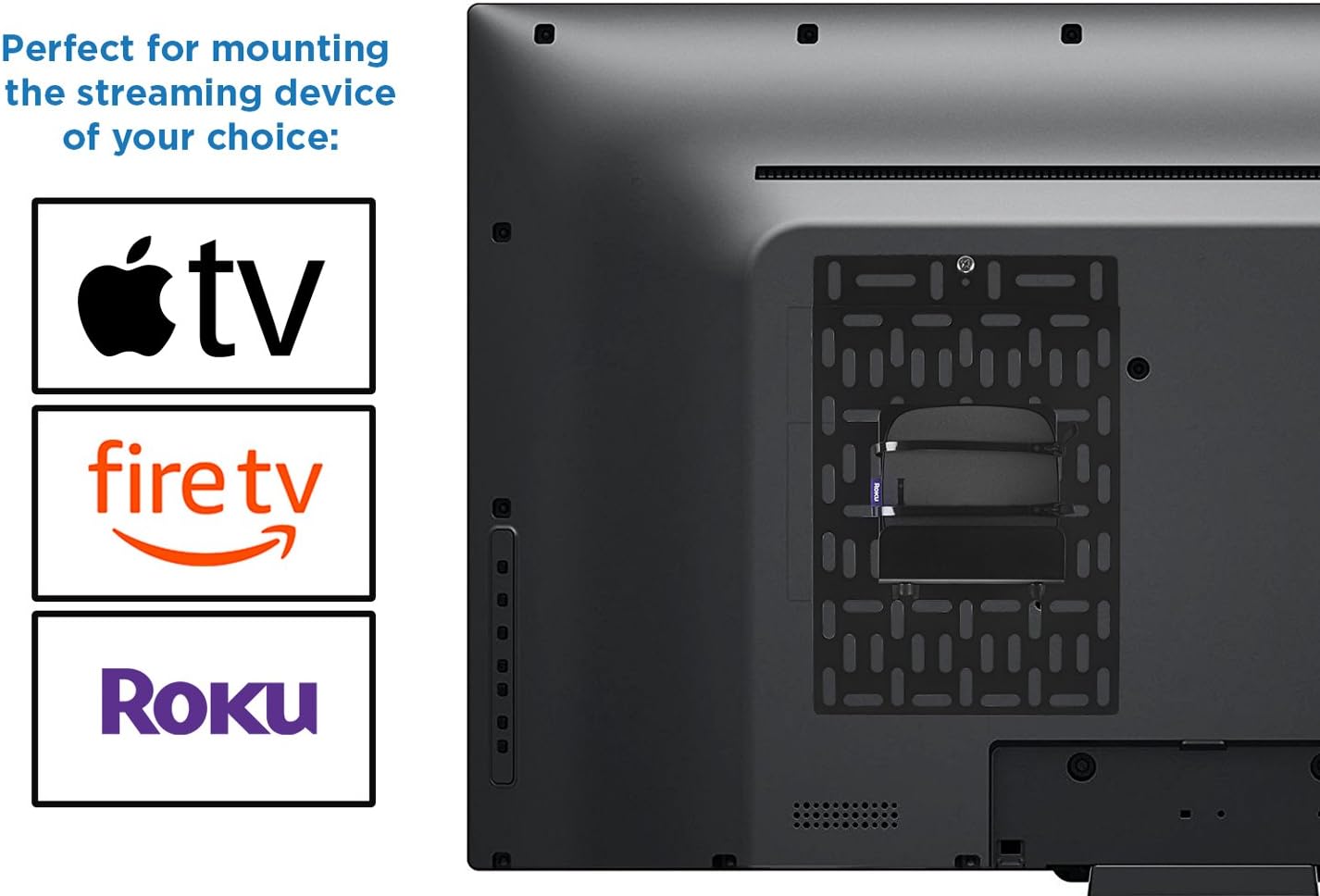 Mount-It! Cable Box Mount Behind TV | Adjustable Universal Mounting Bracket for Streaming Devices, Router, Modem, DVD |