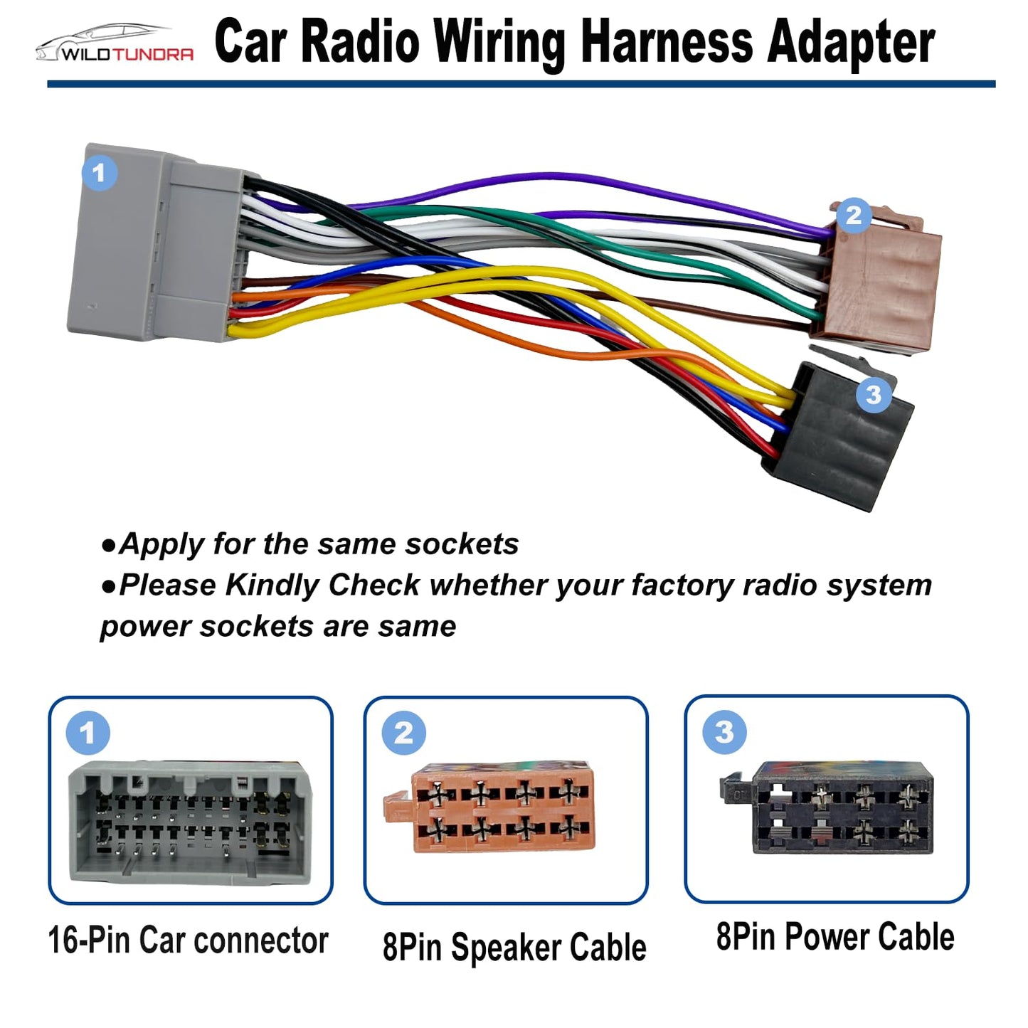16Pin 2003-2009 2002-2010 2000-2007, 8Pin+8Pin Aftermarket Wiring Harness for Jeep Dodge Chrysler Android Car Stereo