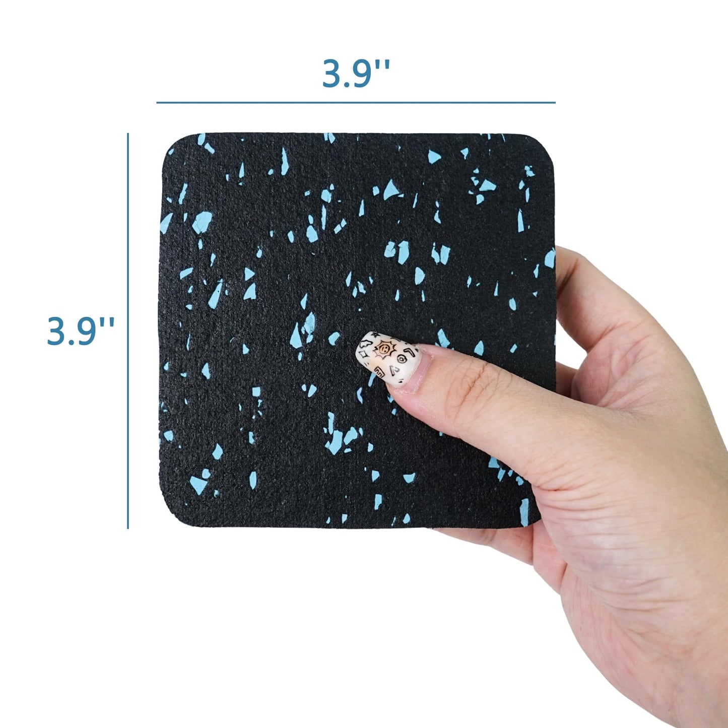 Luwint Treadmill Mat Pads, 4x4 Inch High Density Rubber and Foam Anti Vibration Pads for Noise Reduction, Floor Protection for Treadmill, Walking Pad, Washing Machine, Exercise Equipment