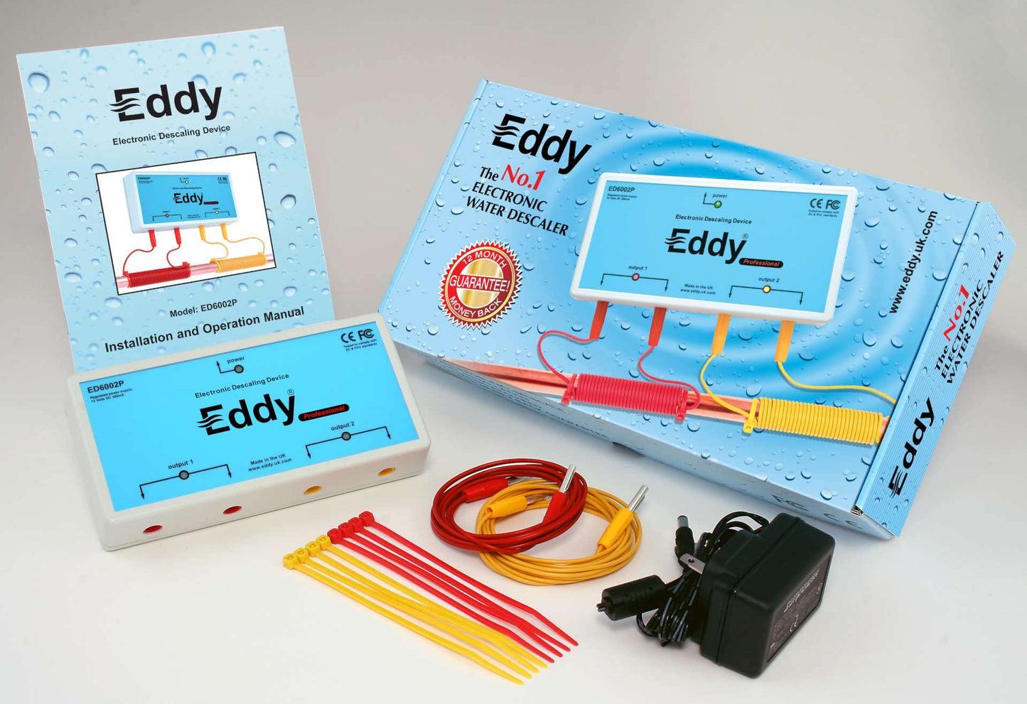 EDDY Inductive No Salt Water Softener Alternative | Electronic Water Descaler for Whole House | Reduces Limescale | Electromagnetic Water Conditioner