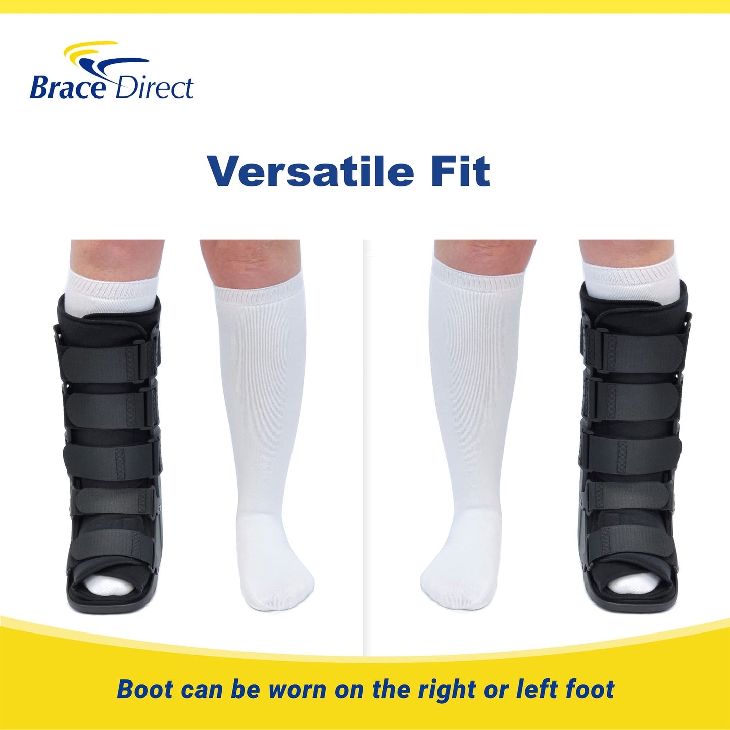 Brace Direct CAM Walker Boot - Tall Orthopedic Walking Boot for Fracture, Sprained Ankle, and Injury Recovery (X-Small - US Shoe Size Men 3-4 / Women 4-6 / Youth 3-4)