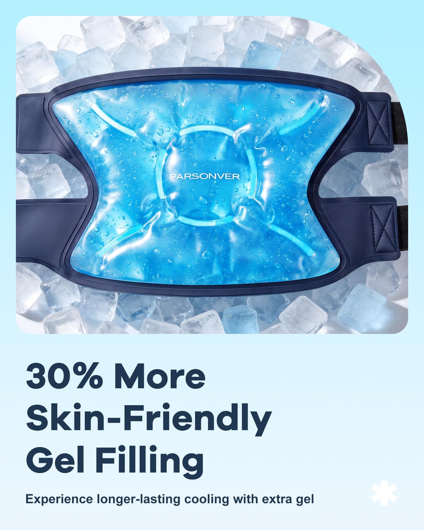 Knee Ice Pack Wrap 60-Minute Long-Lasting Ice Pack for Knee Pain Relief, Reusable Gel Ice Wrap for Leg Injuries, Swelling, Knee Replacement Surgery, Cold Therapy for Arthritis, Meniscus Tear, ACL Blue