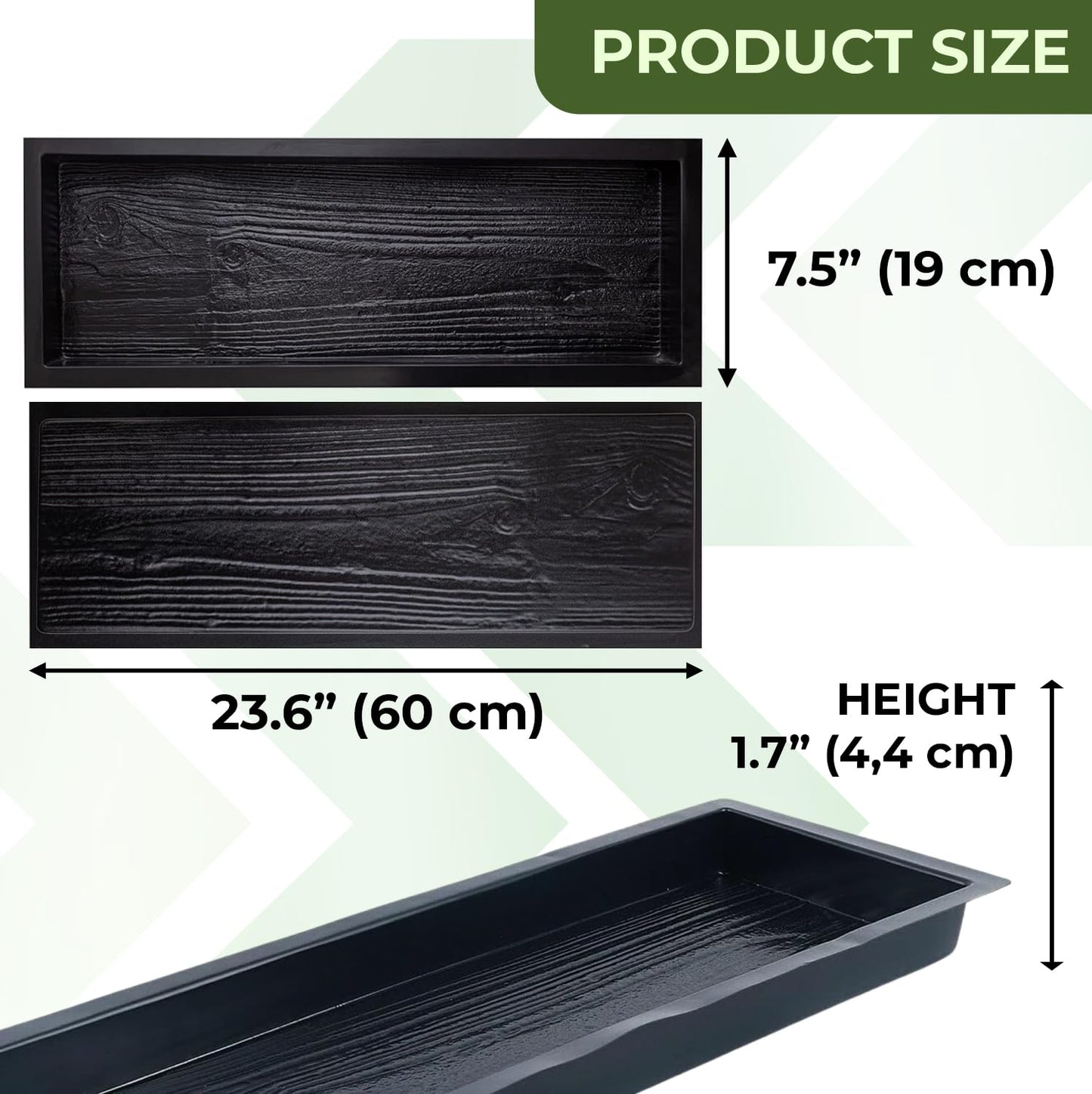 BETONEX Big DIY Precast Concrete Molds 2 pcs Wooden Pavers Cement Paver Mold - Pathmaker ii Mold Hormigon Molde - Paving Stone Molds for Concrete - DIY Stepping Stone Forms