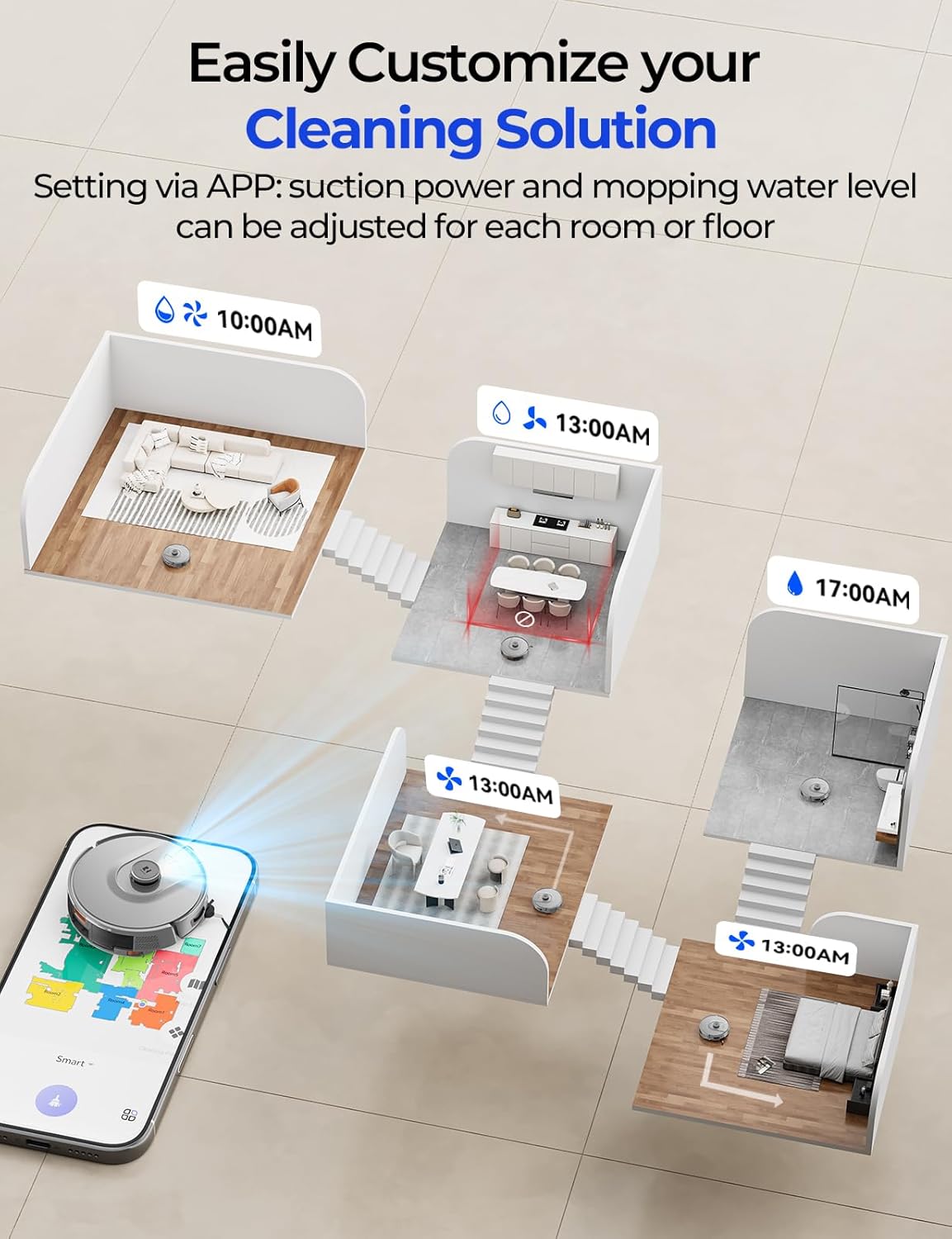 Skiennix Robot Vacuum - 20,000 Pa Power, Self-Emptying & Lidar Navigation | Gray R11 for Pets & Carpets